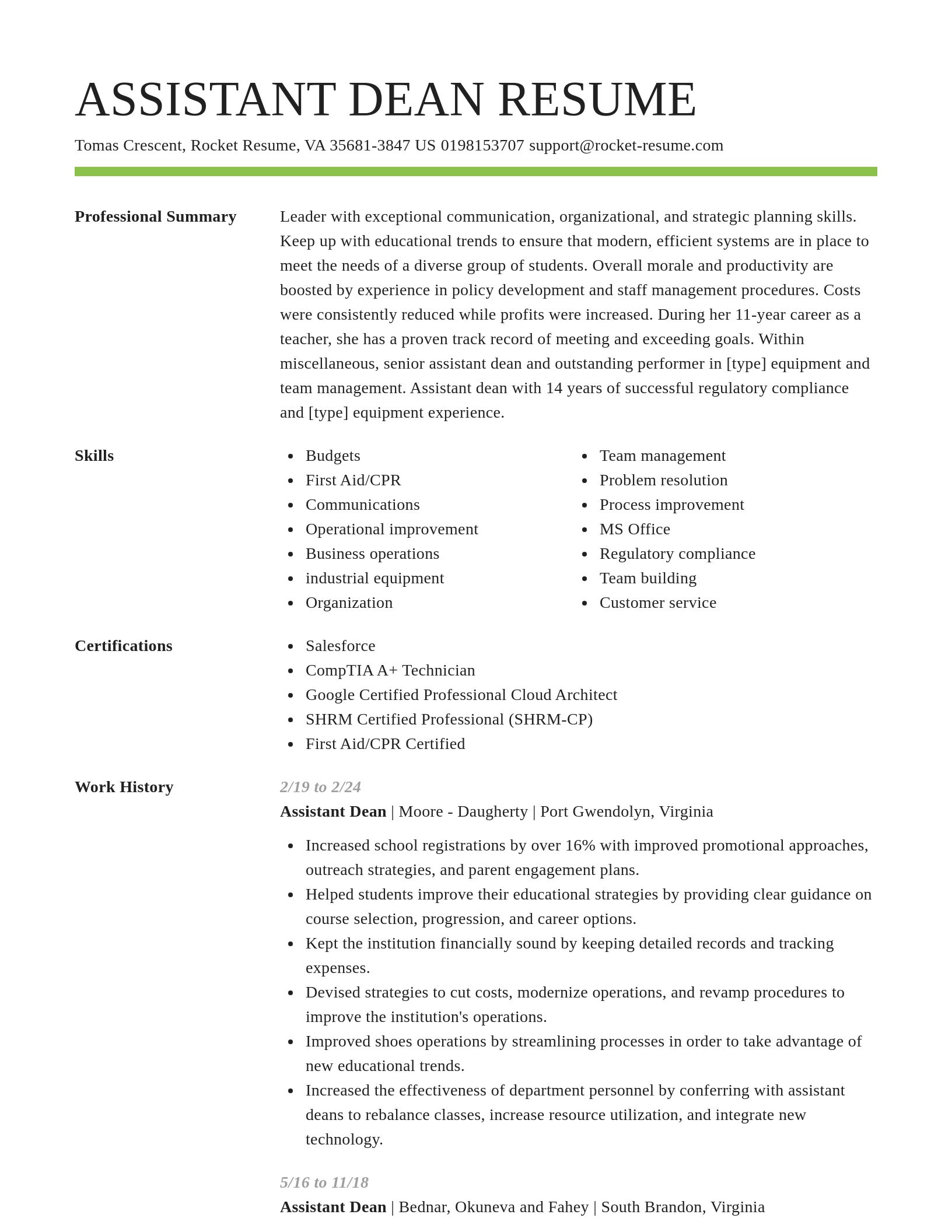 Smart resume template