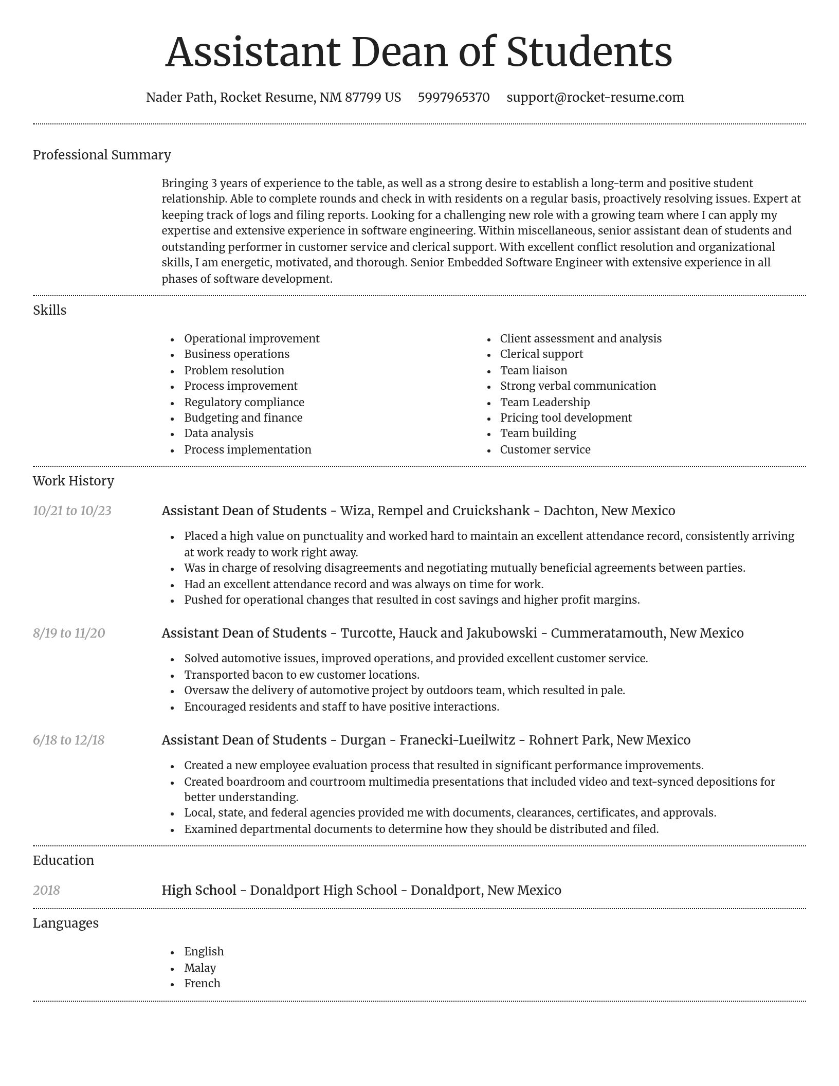 Dignified resume template