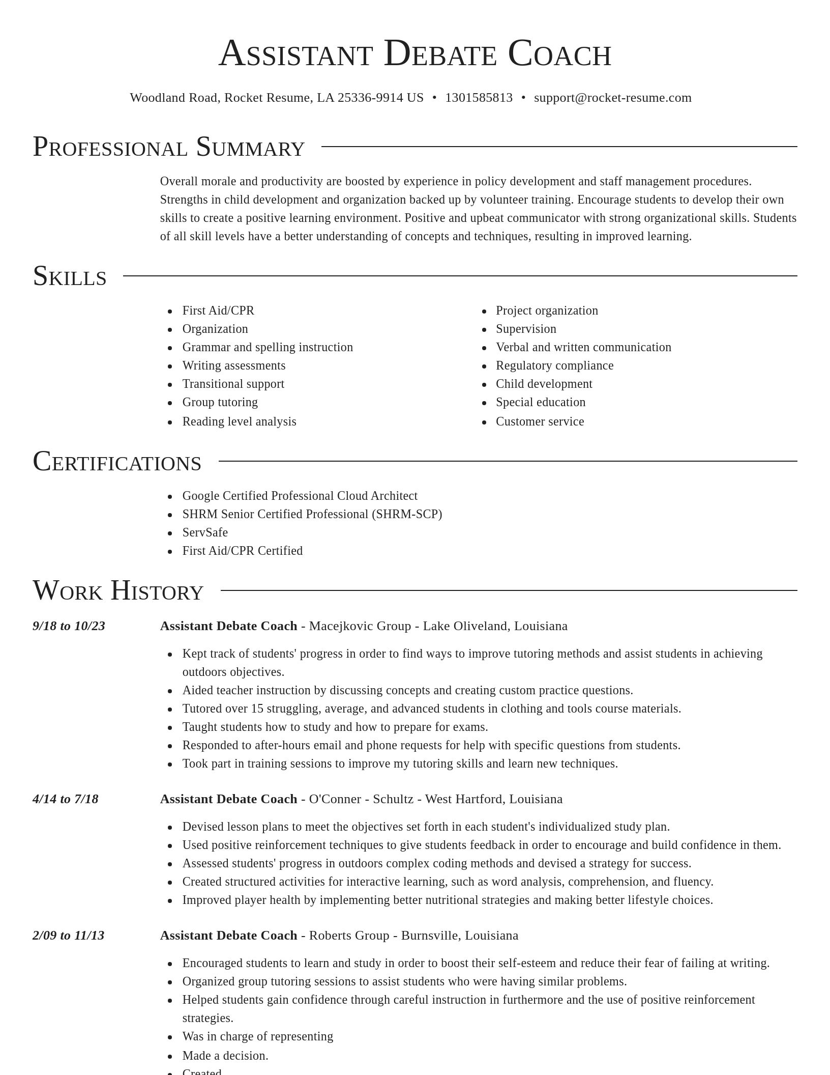 Director resume template