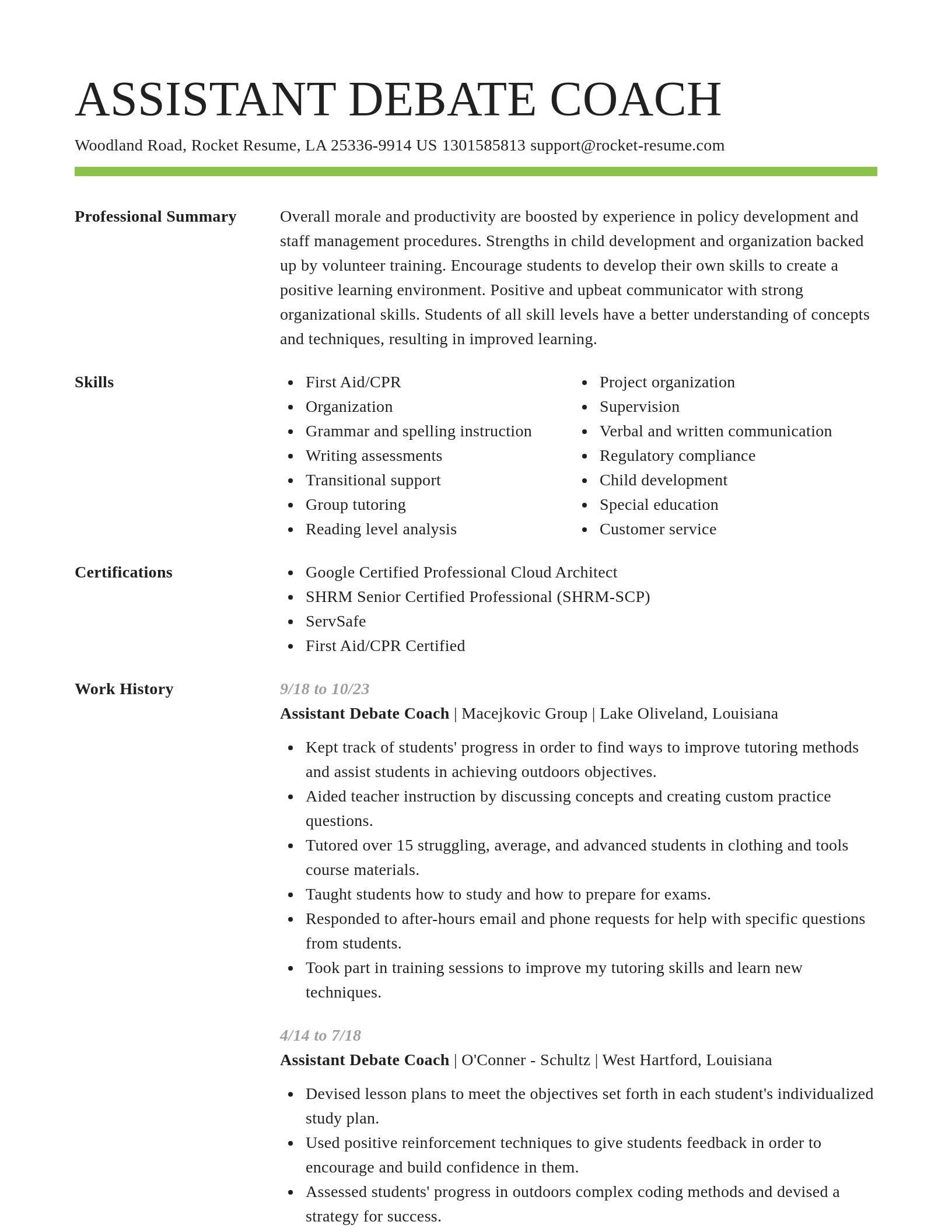 Smart resume template