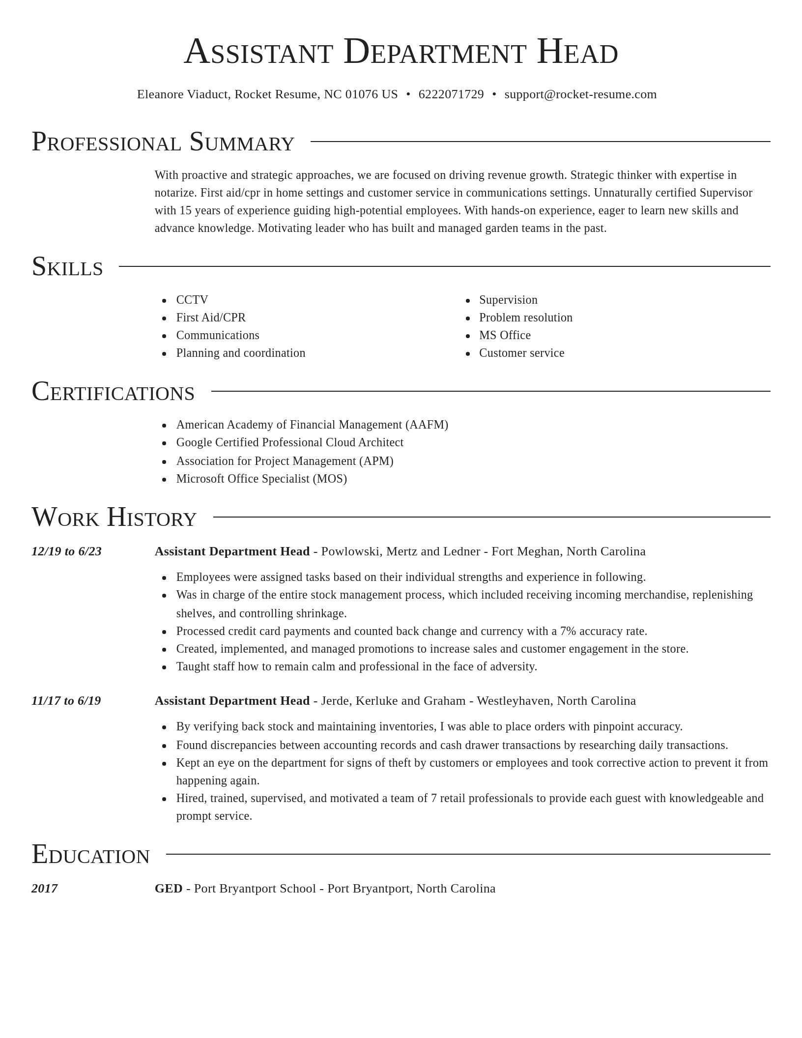 Director resume template