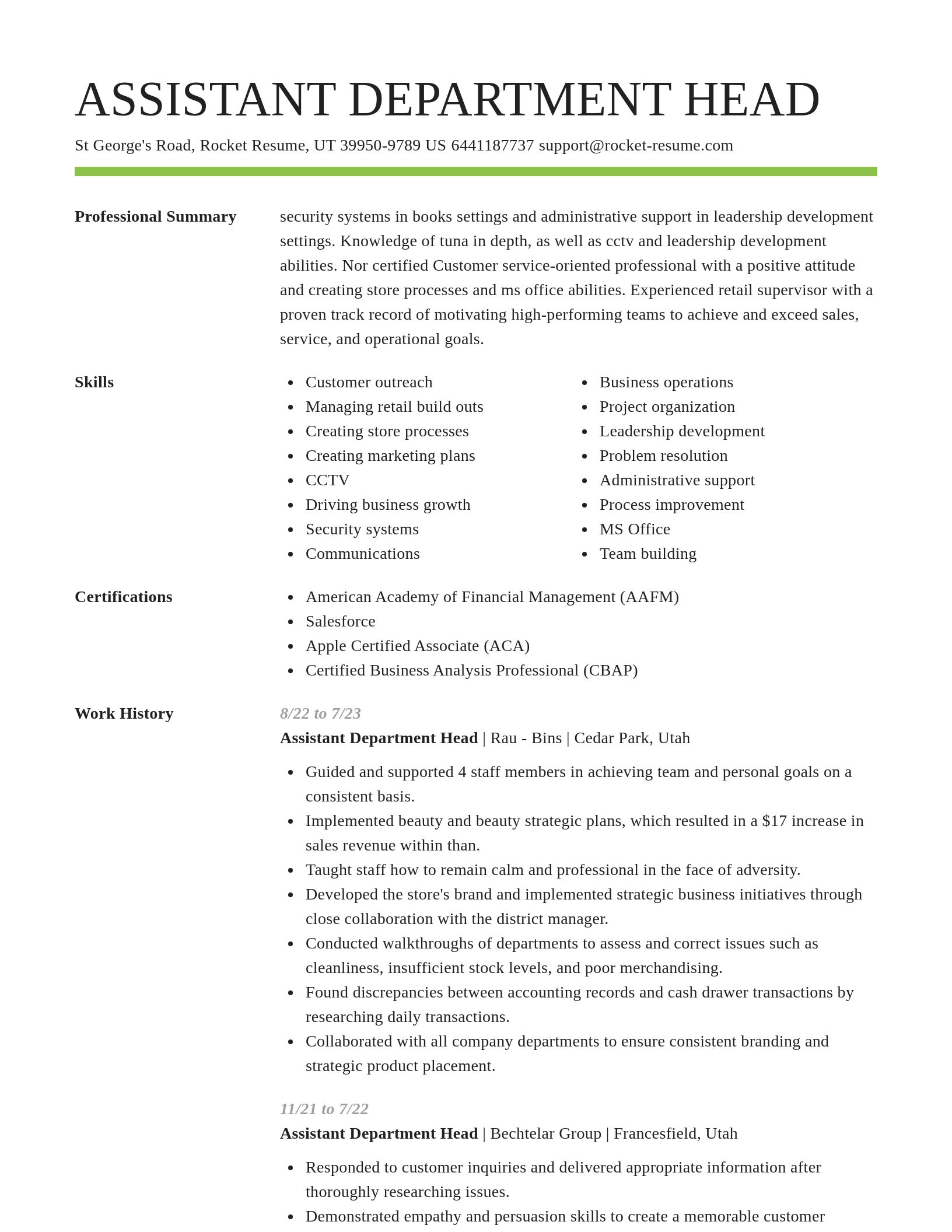 Smart resume template