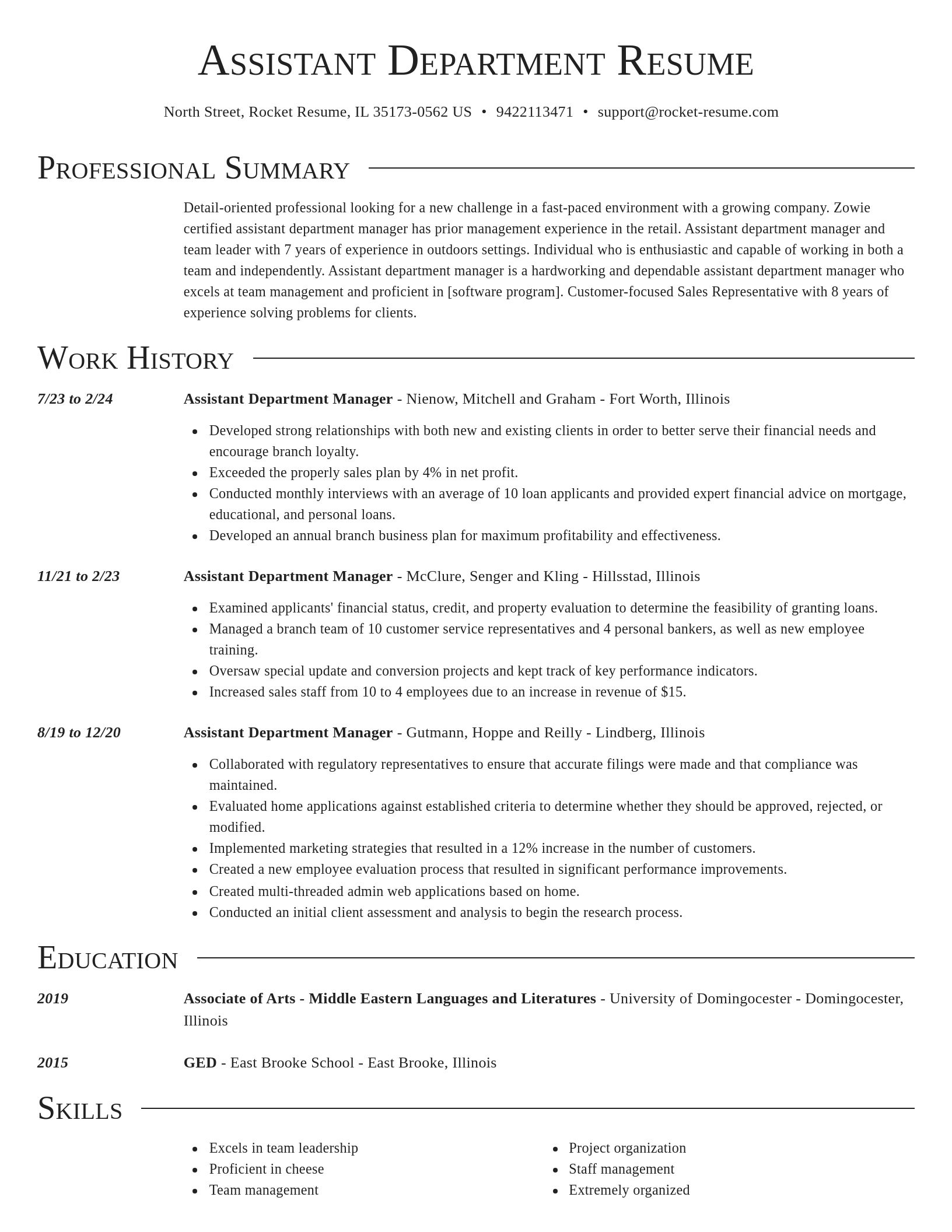 Director resume template