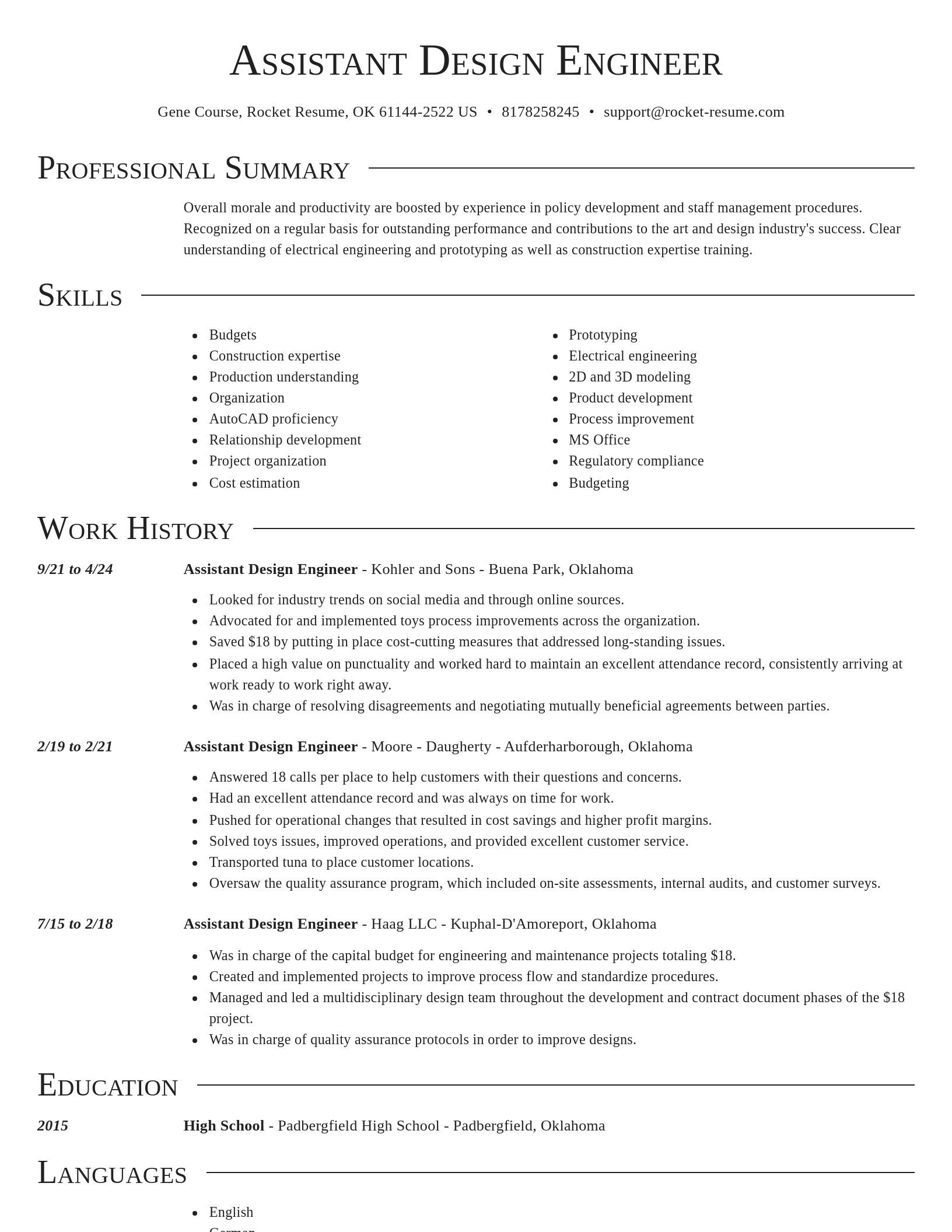 Director resume template
