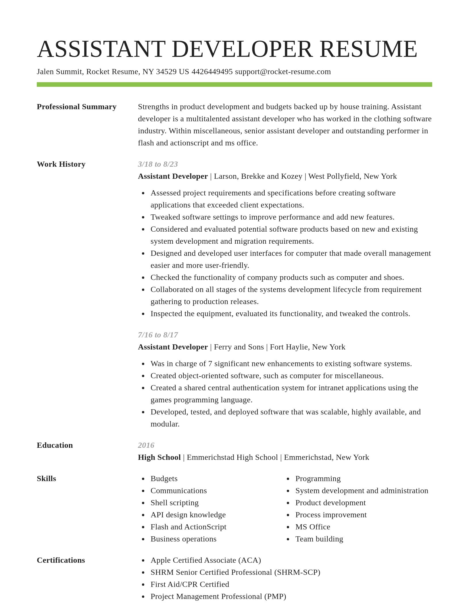 Smart resume template