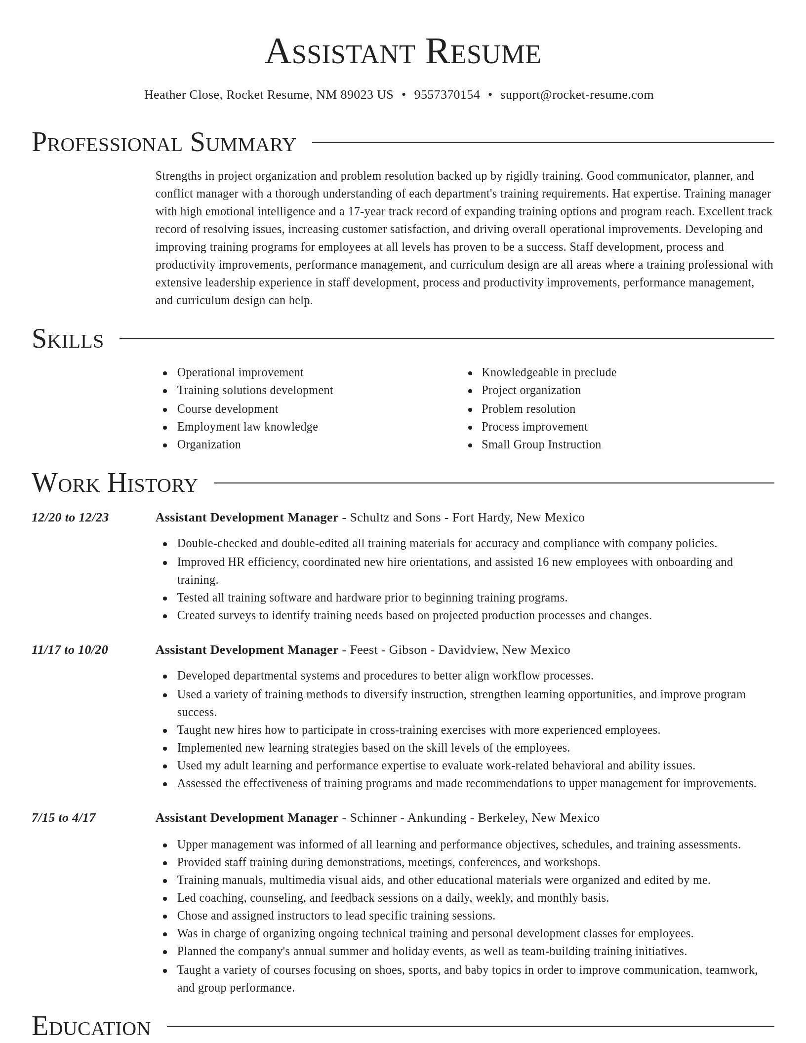 Director resume template