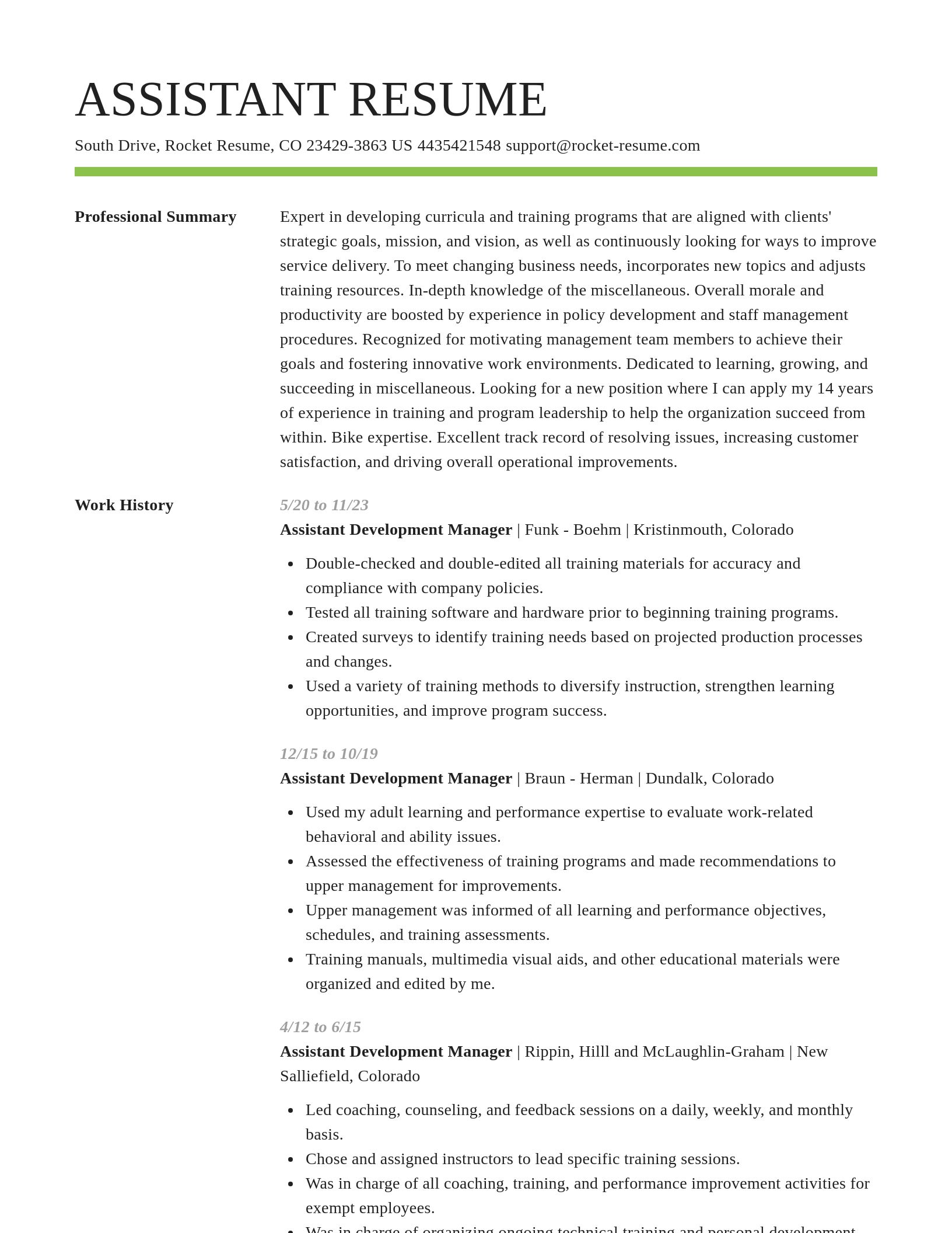 Smart resume template
