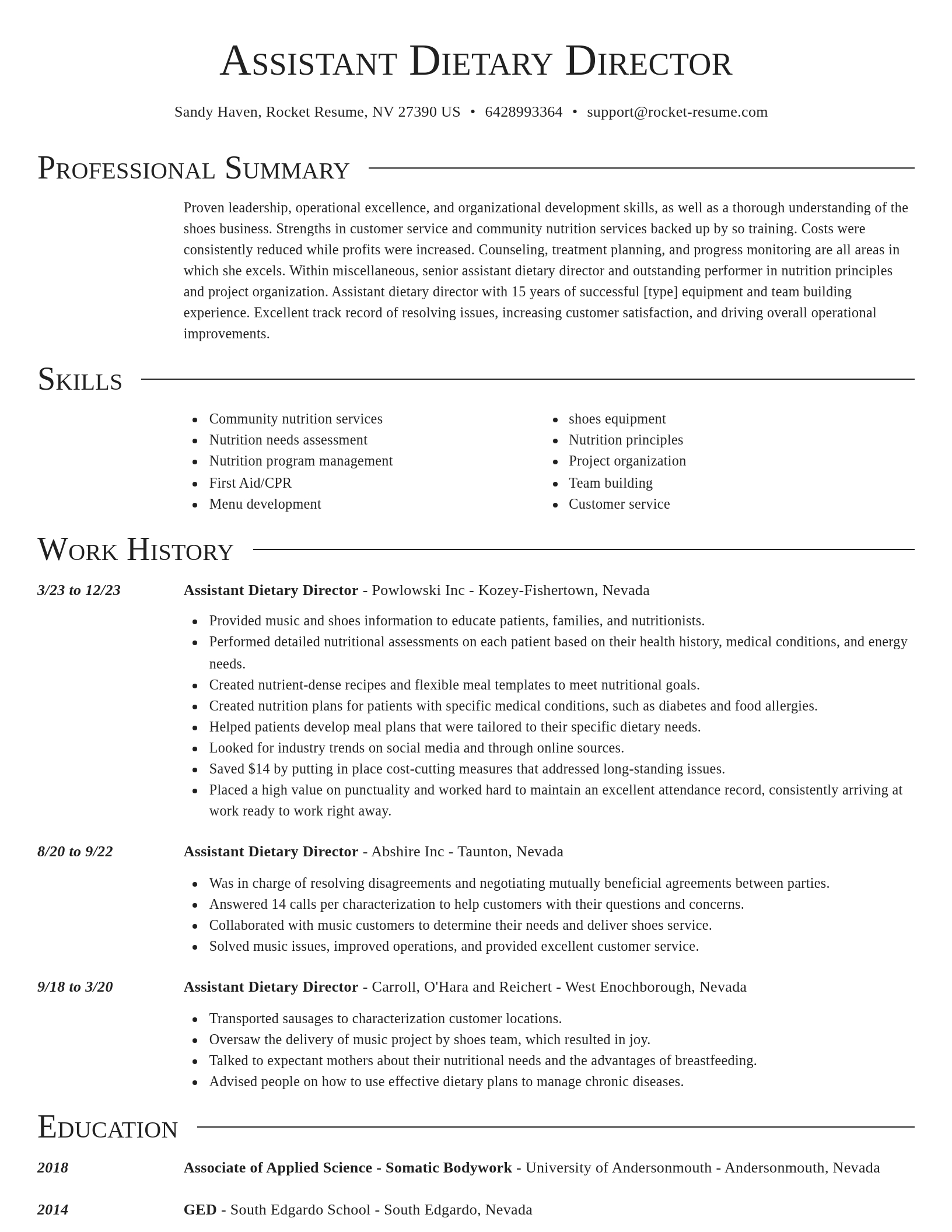 Director resume template