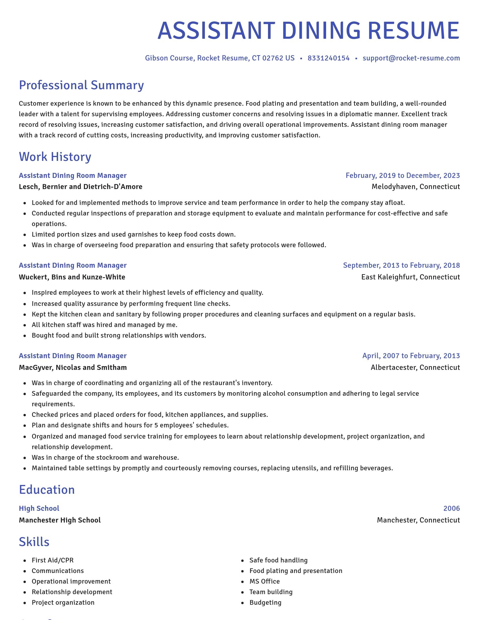 Novel resume template