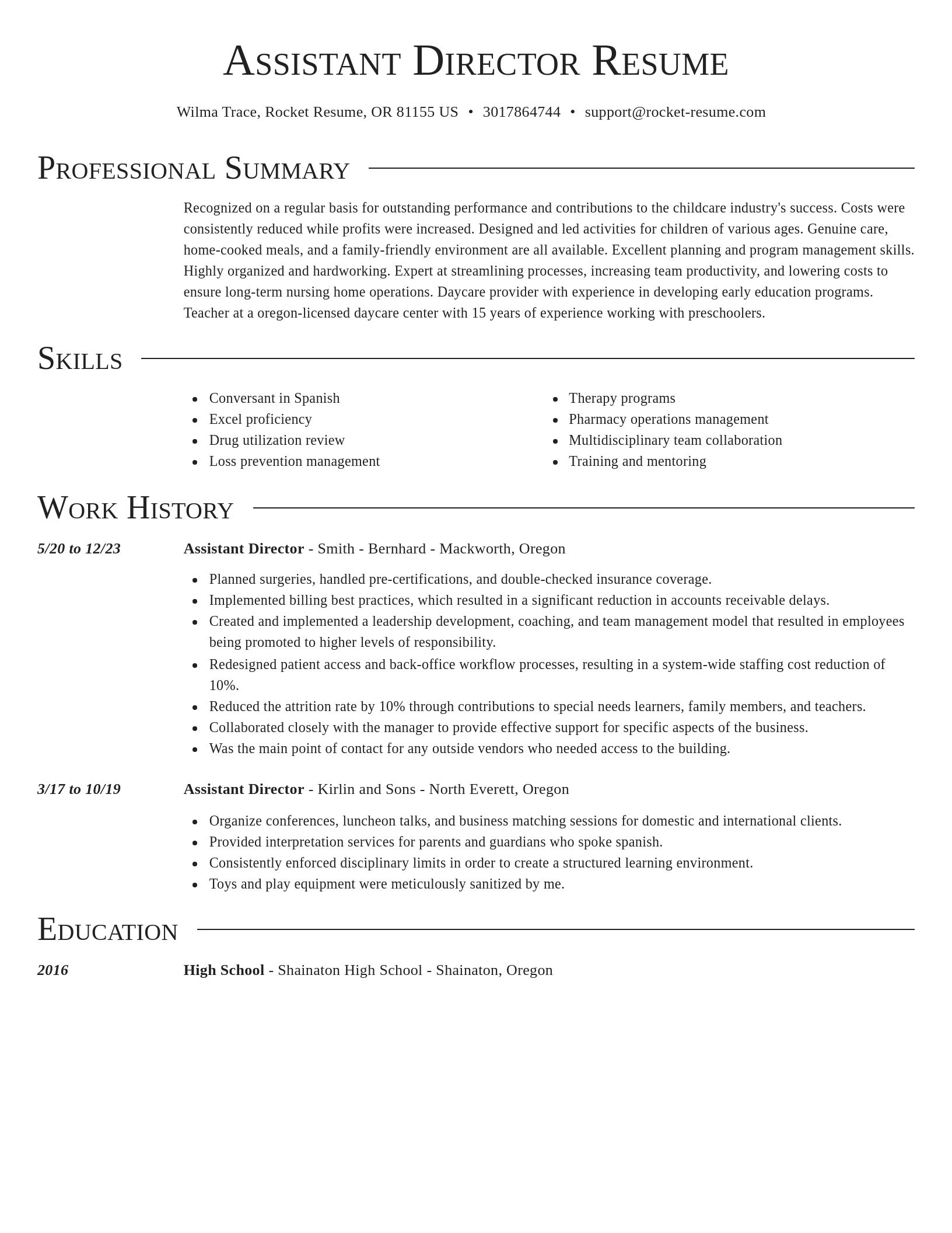 Director resume template