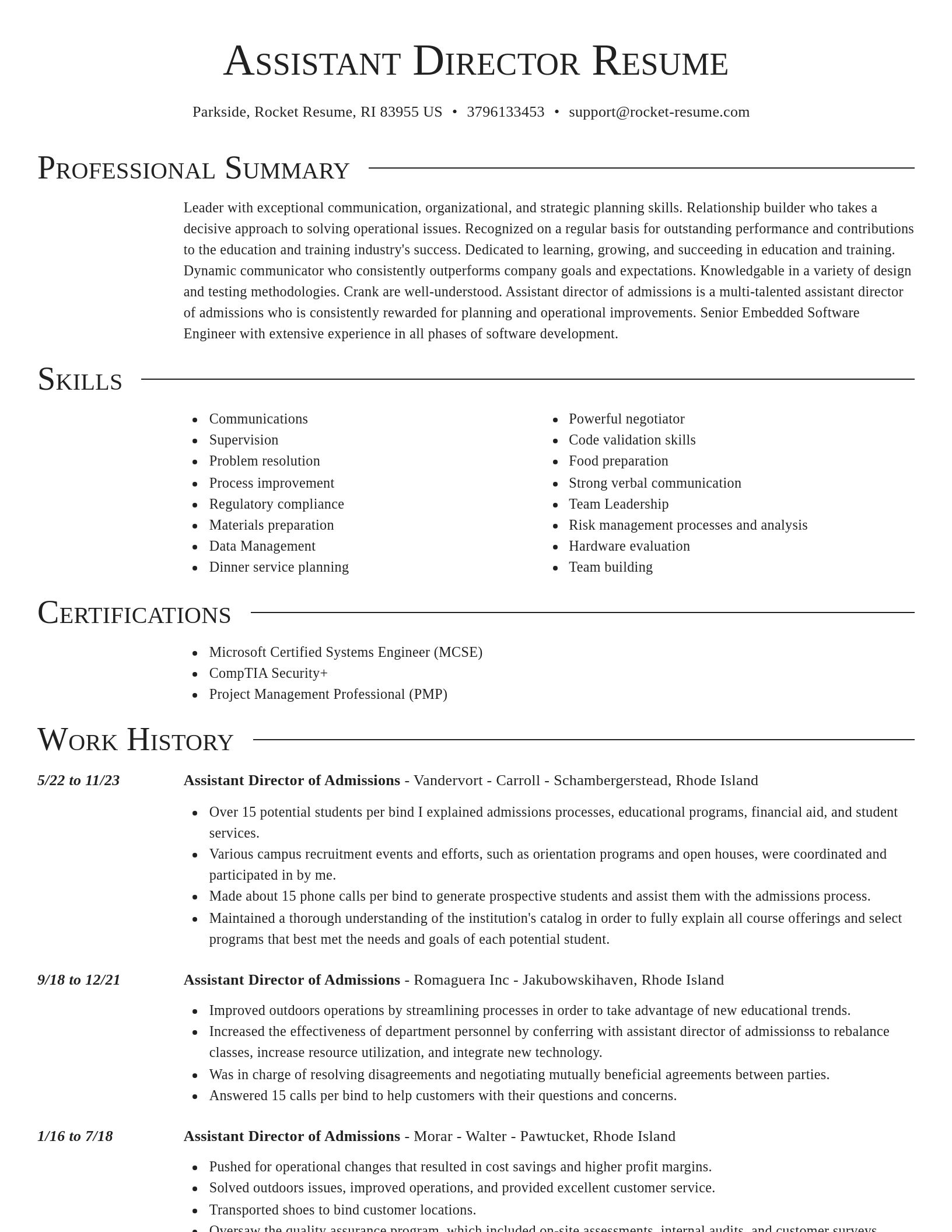 Director resume template