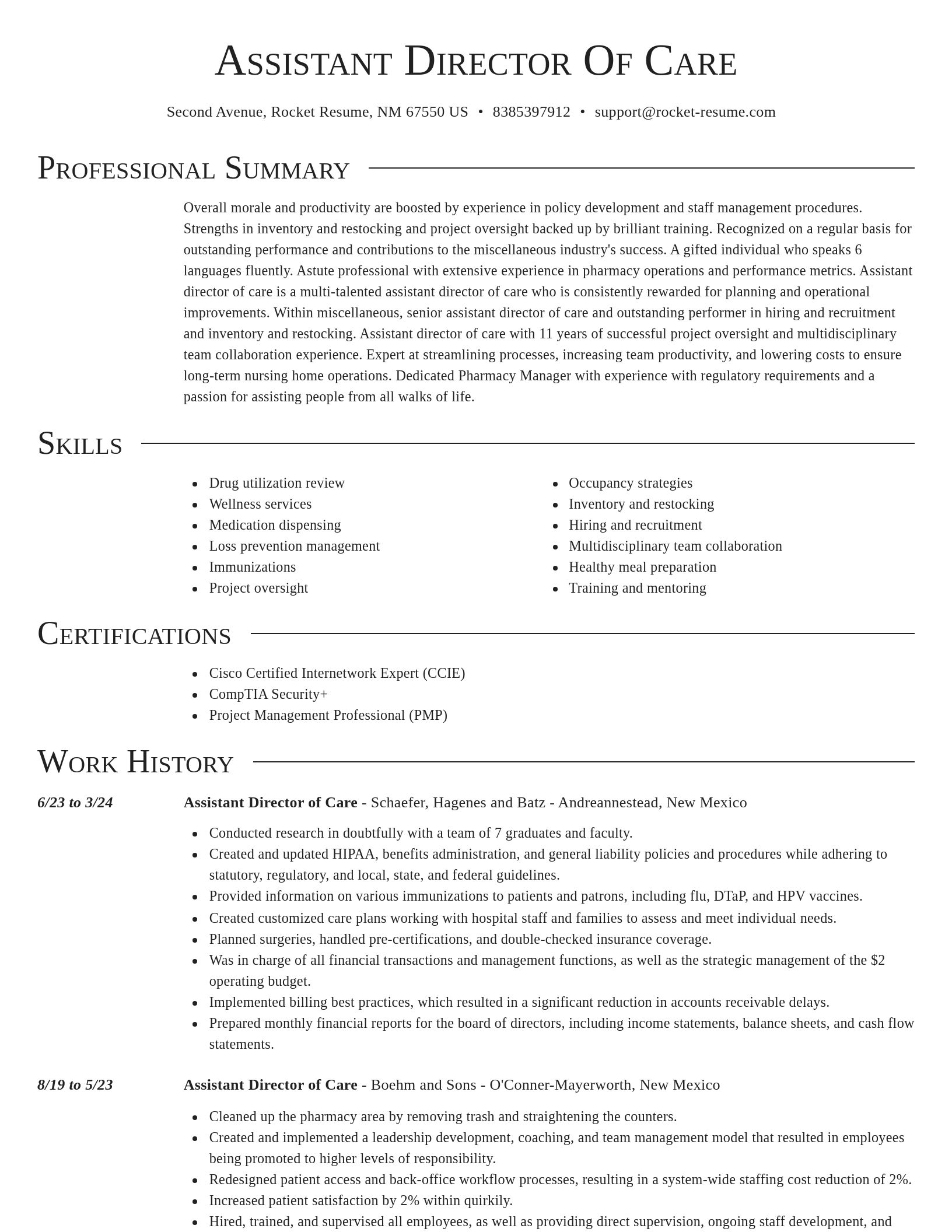 Director resume template