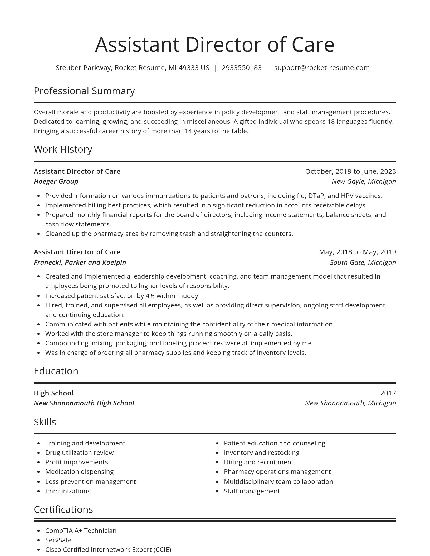 Spotlight resume template