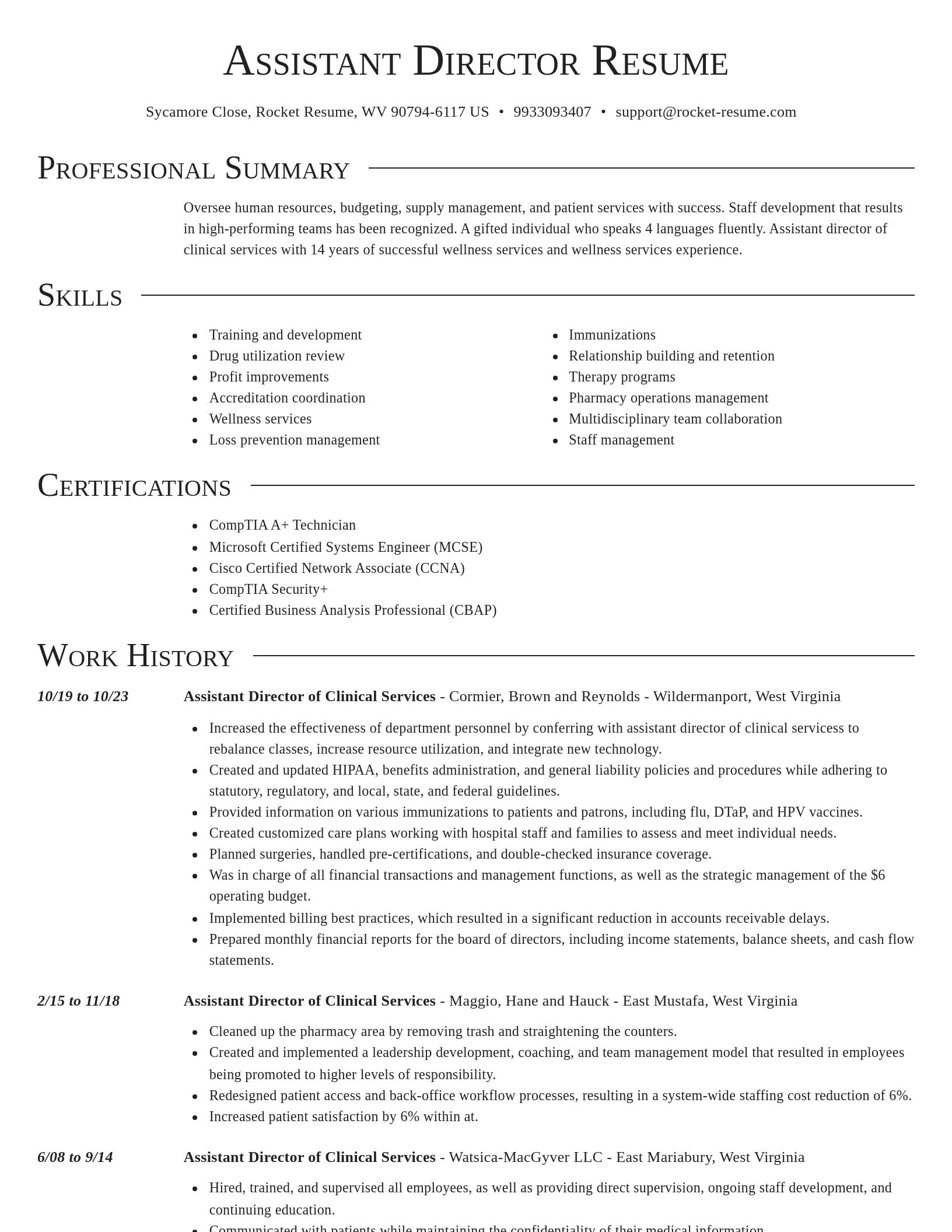 Director resume template