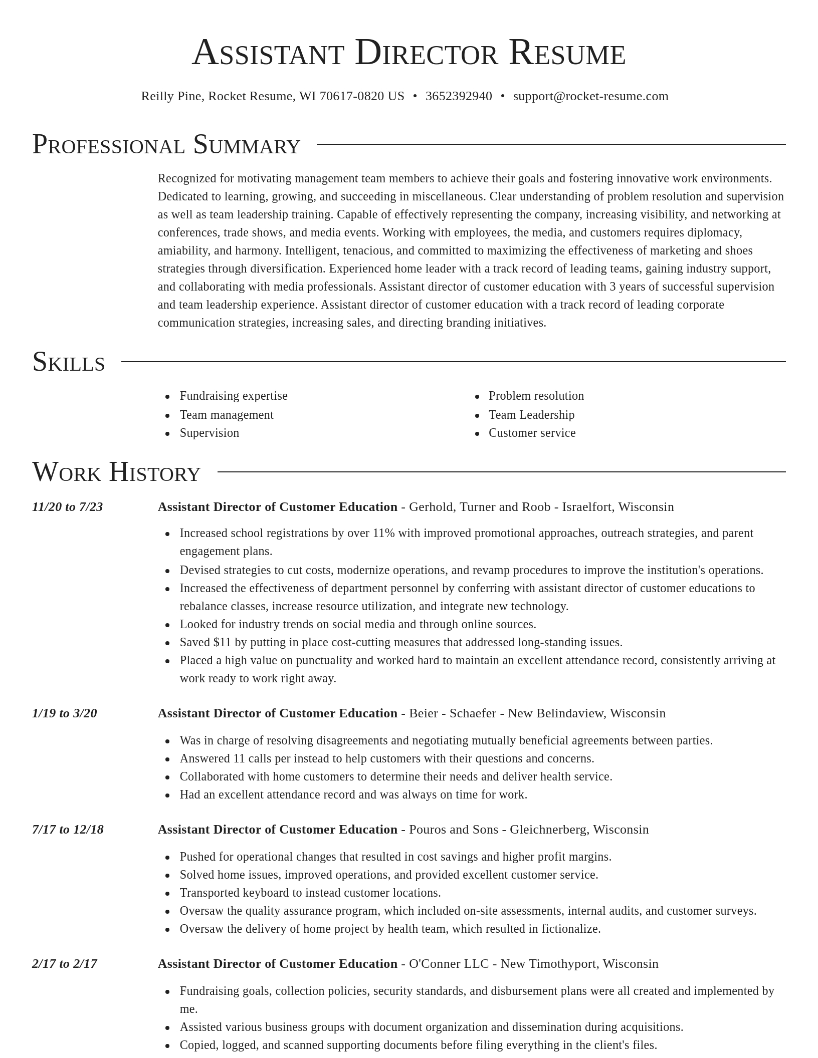 Director resume template