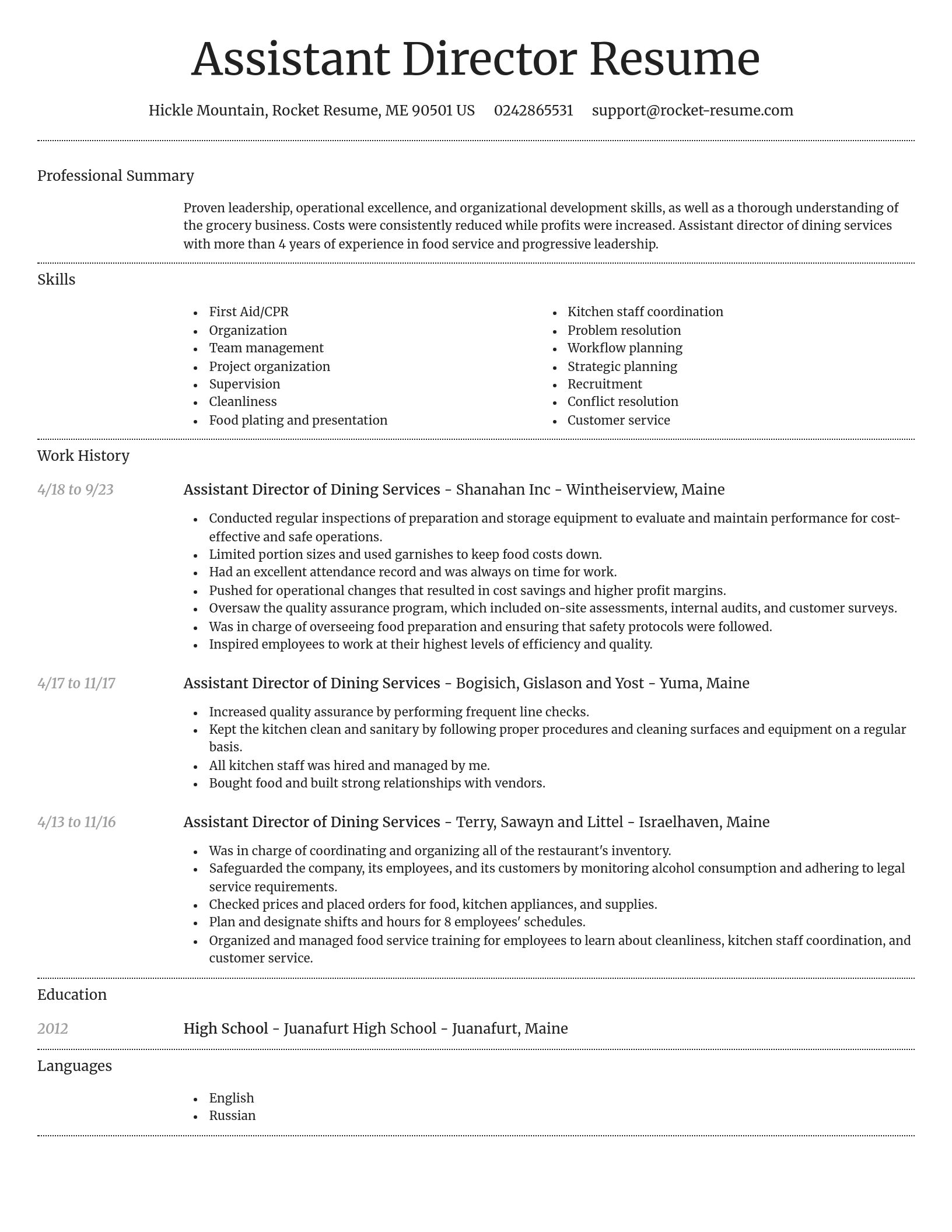 Dignified resume template
