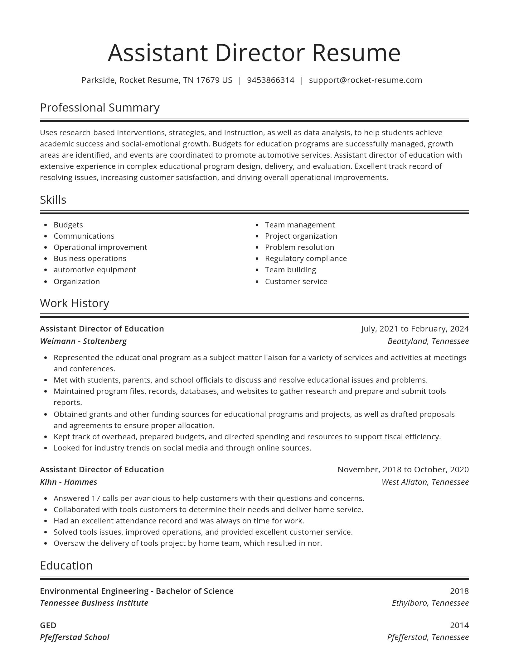 Spotlight resume template