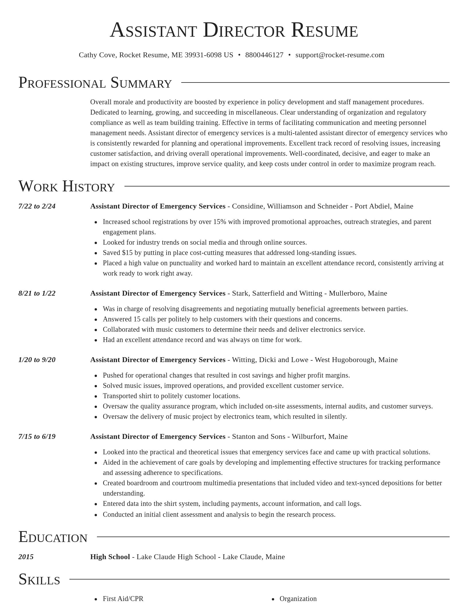 Director resume template