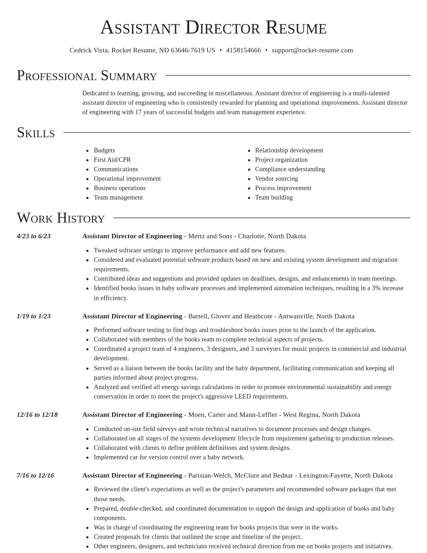 Director resume template