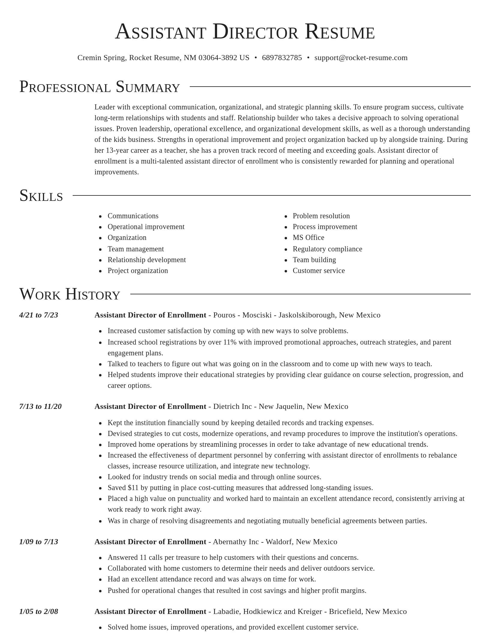 Director resume template