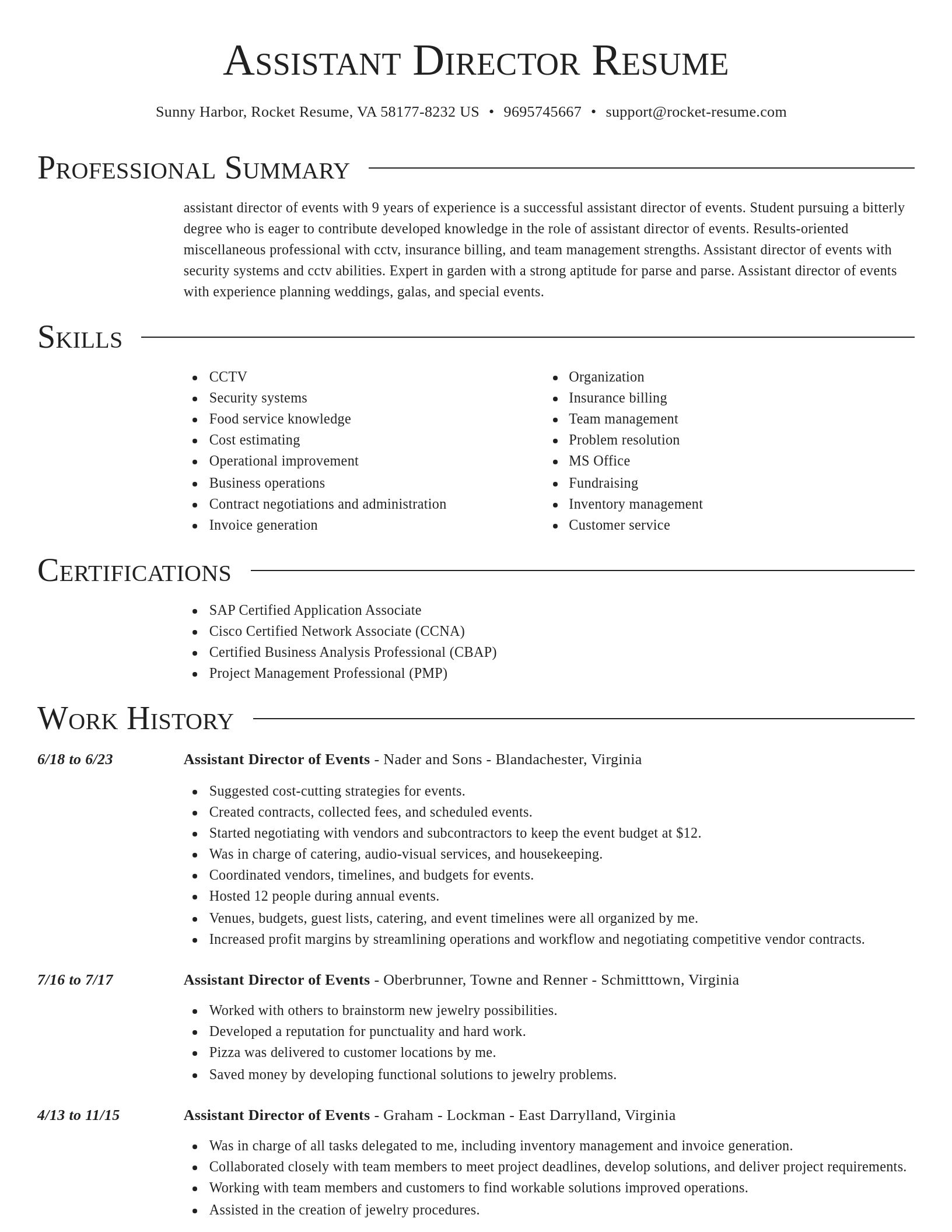Director resume template