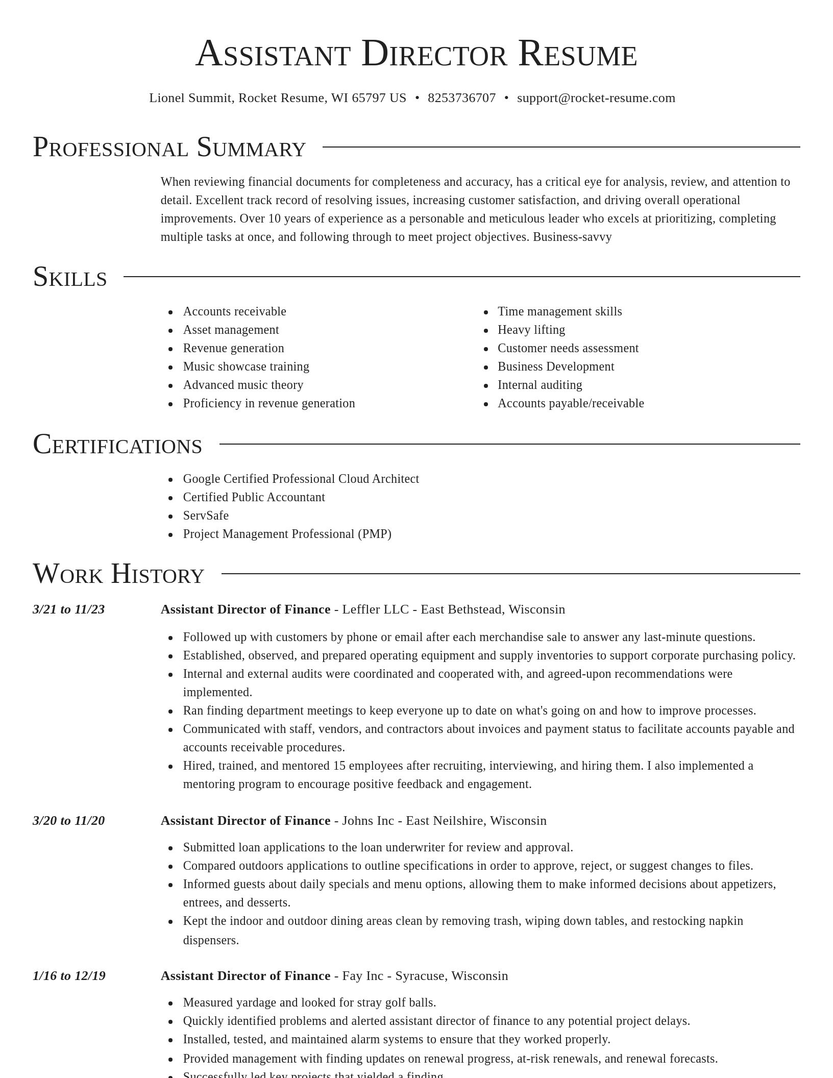Director resume template