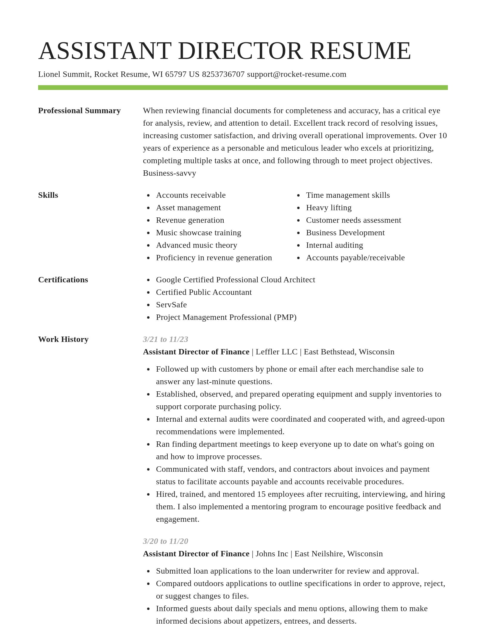 Smart resume template