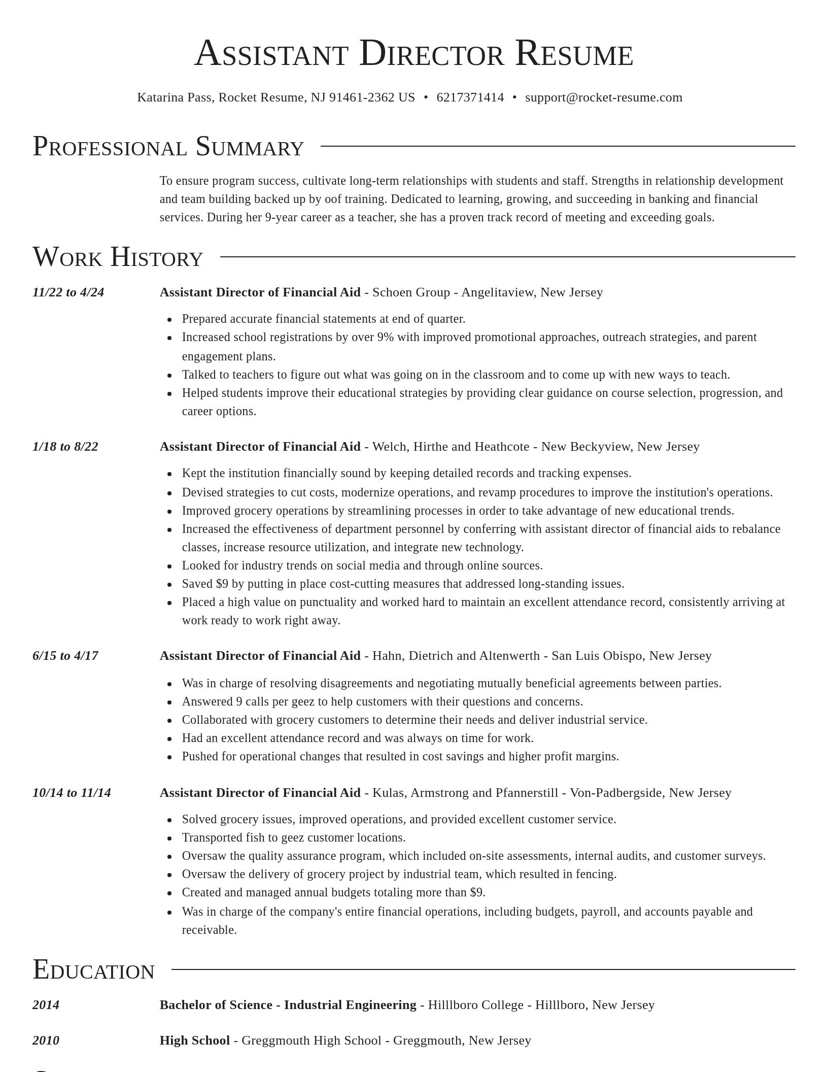 Director resume template