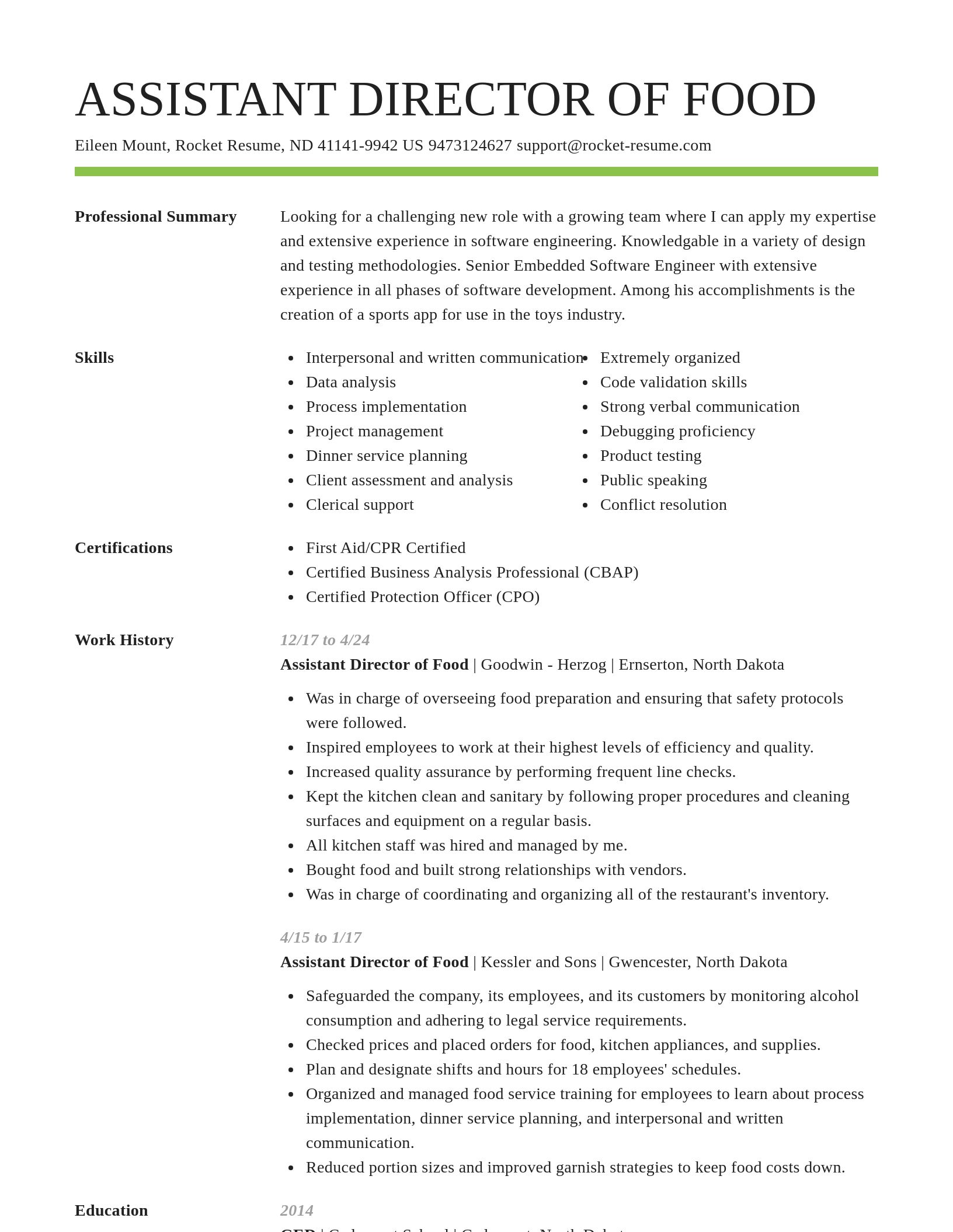 Smart resume template