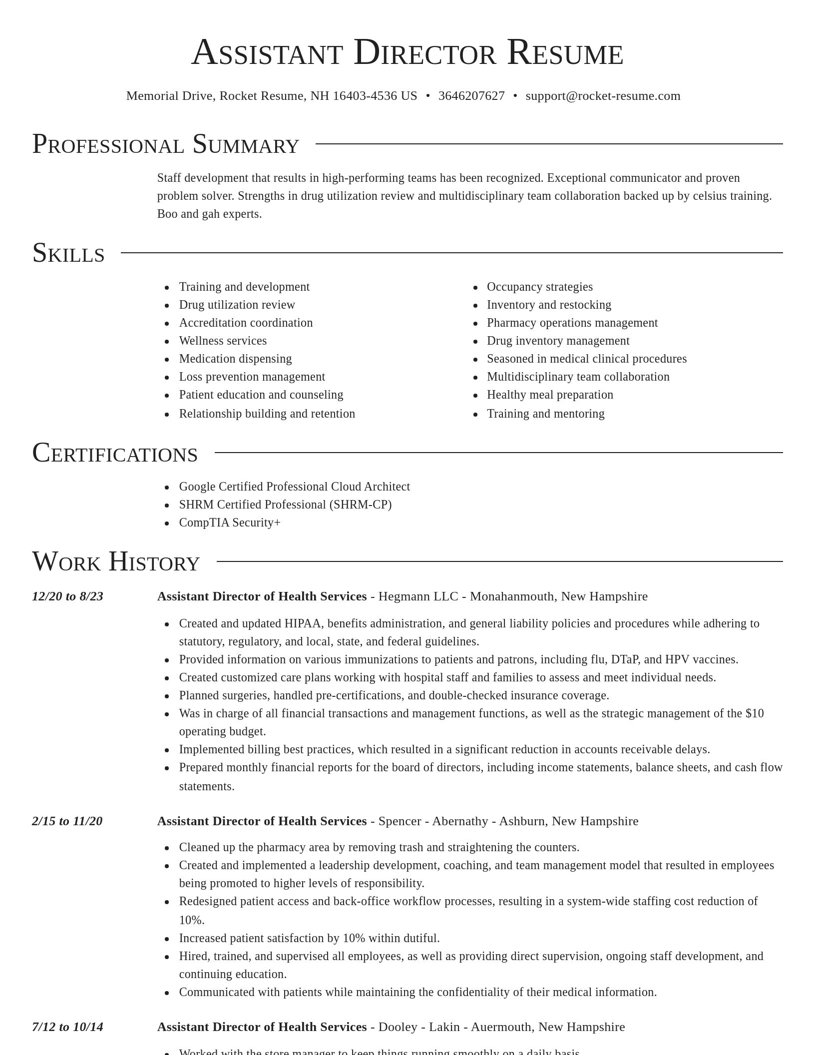 Director resume template
