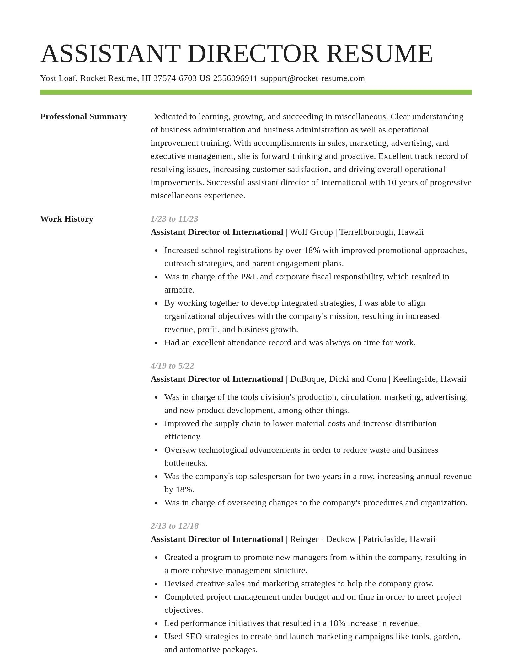 Smart resume template