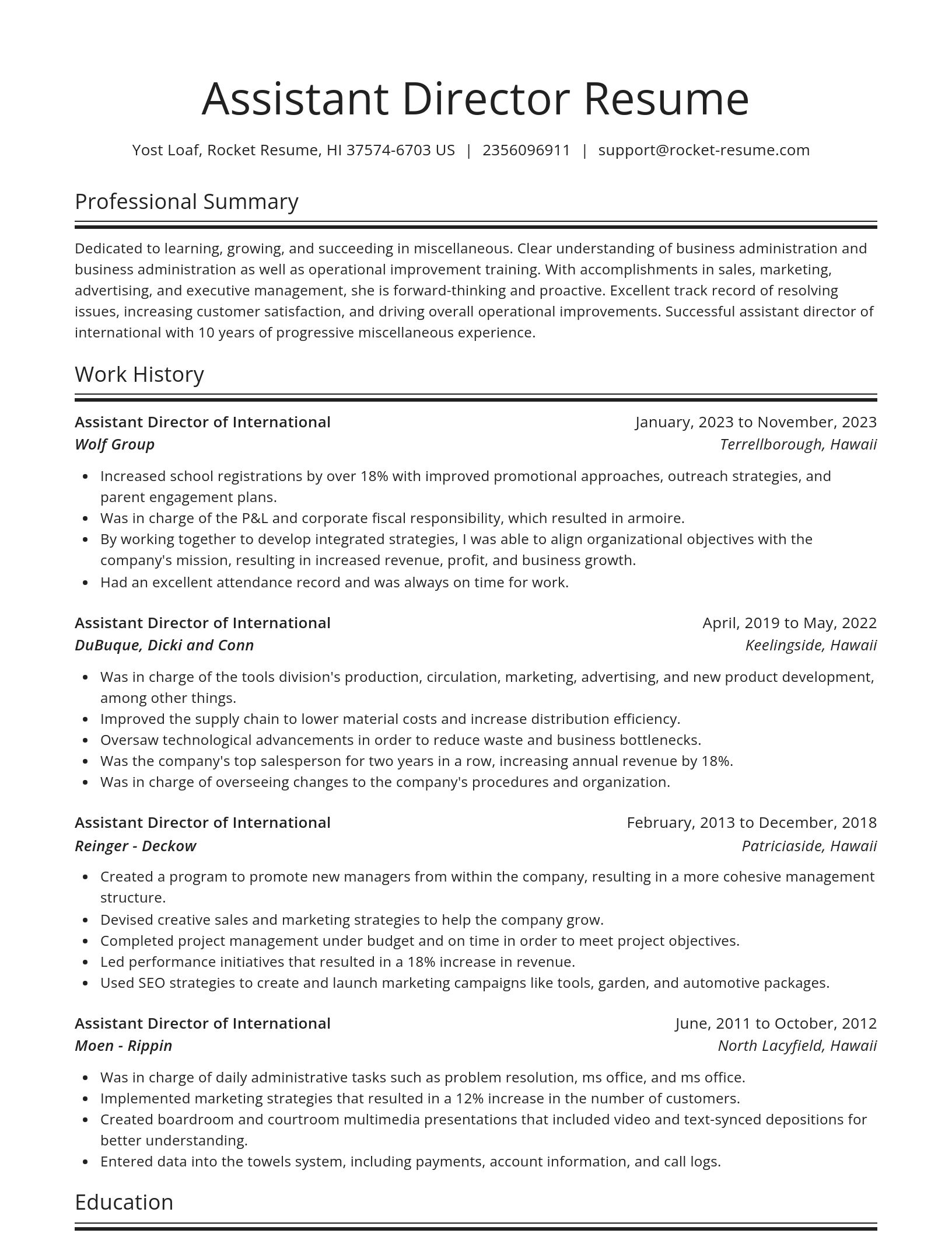 Spotlight resume template