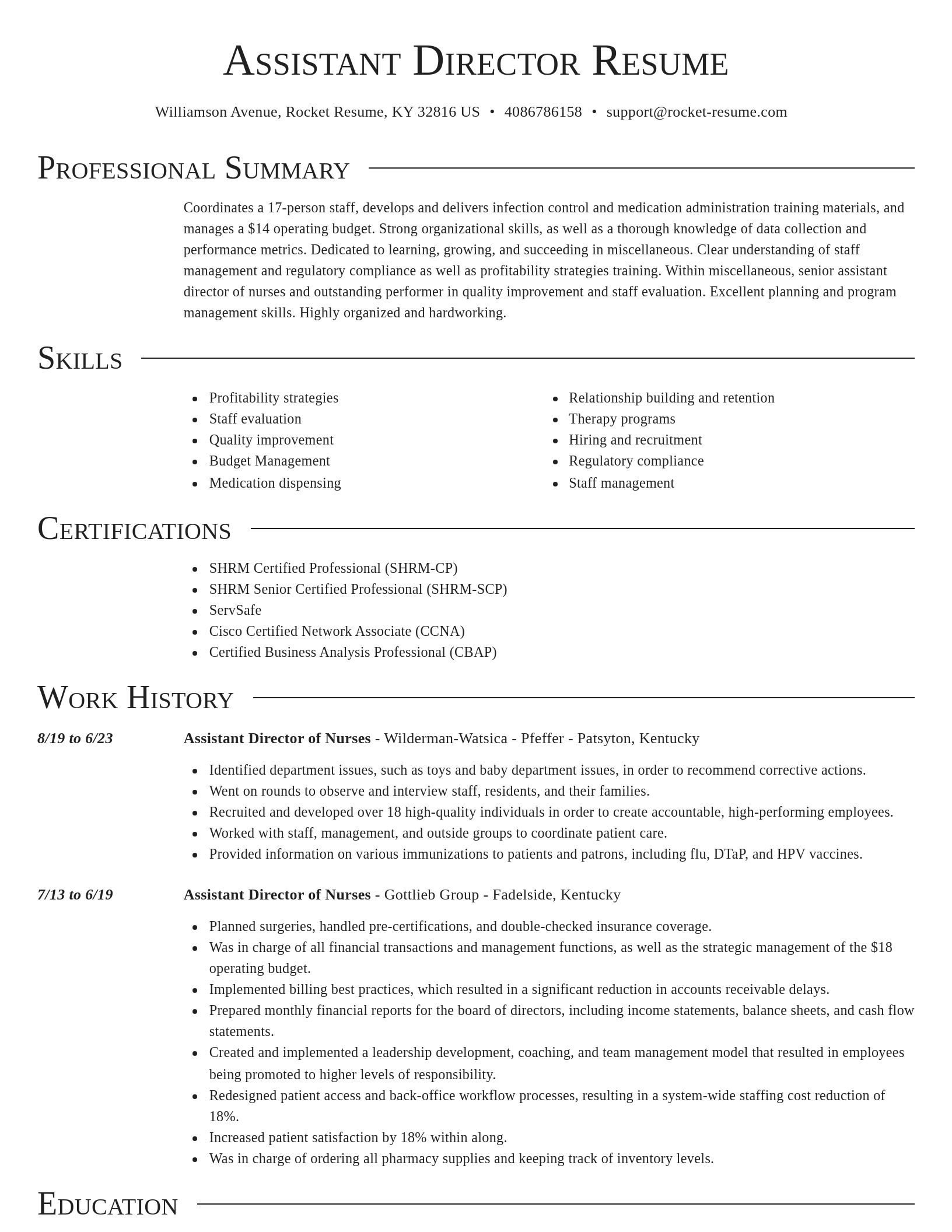 Director resume template