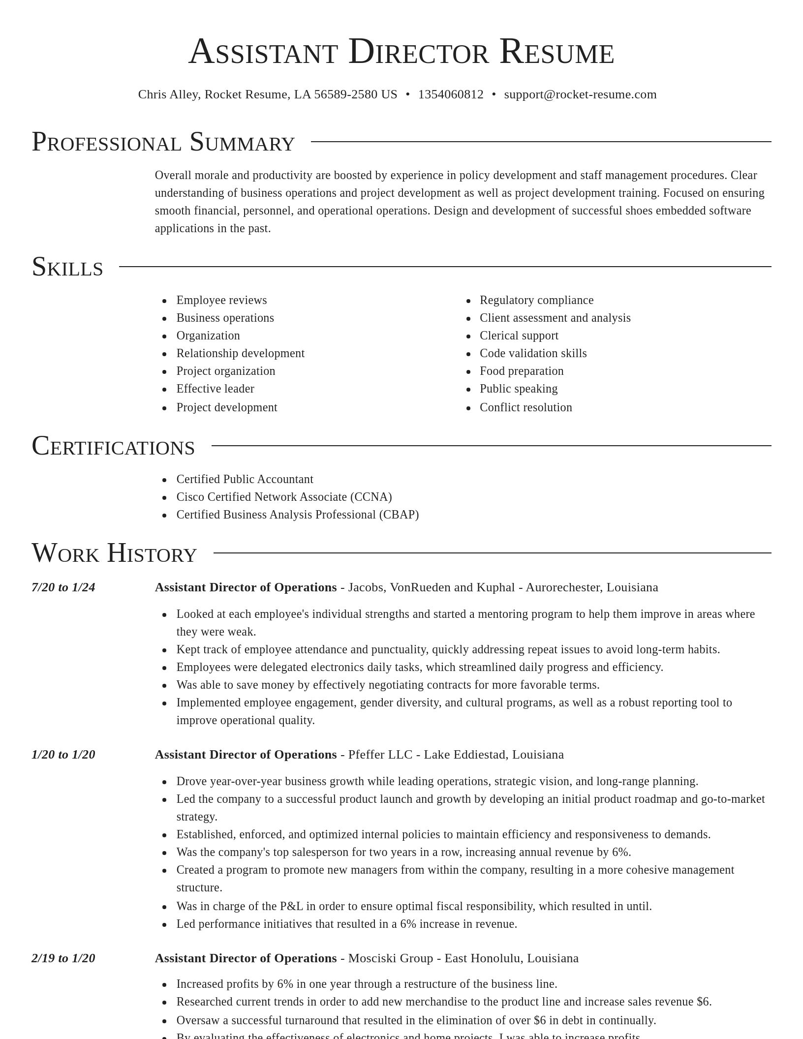Director resume template