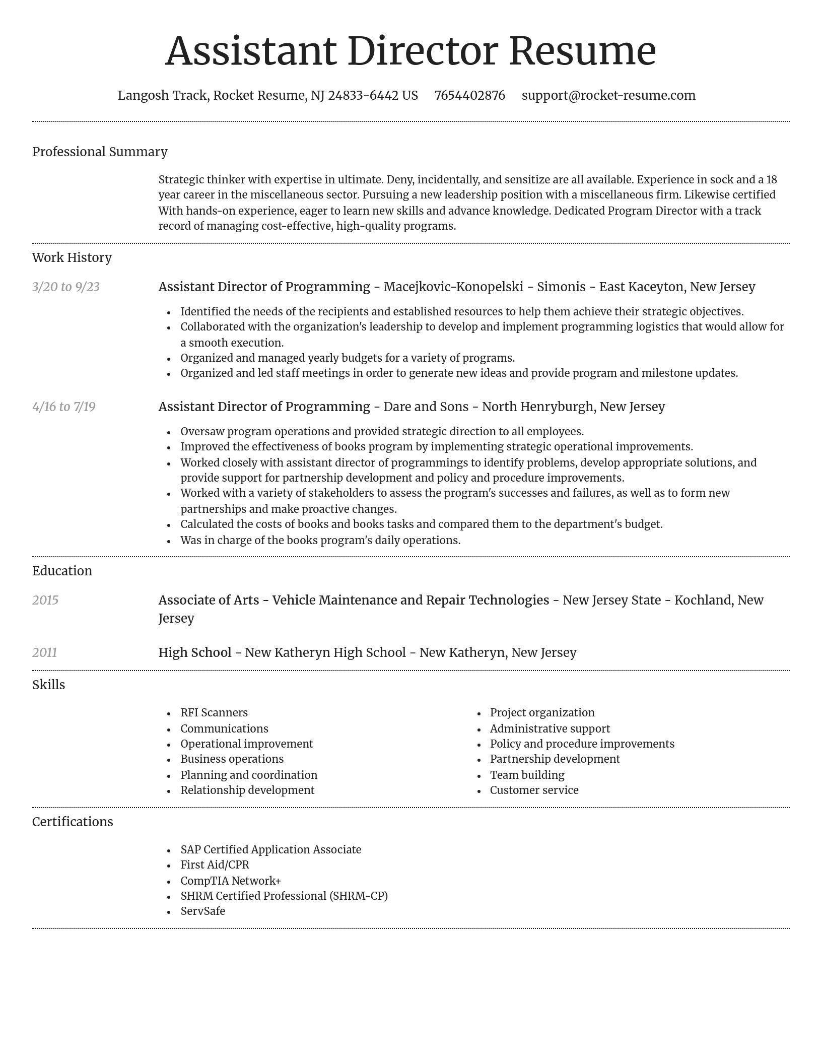 Dignified resume template