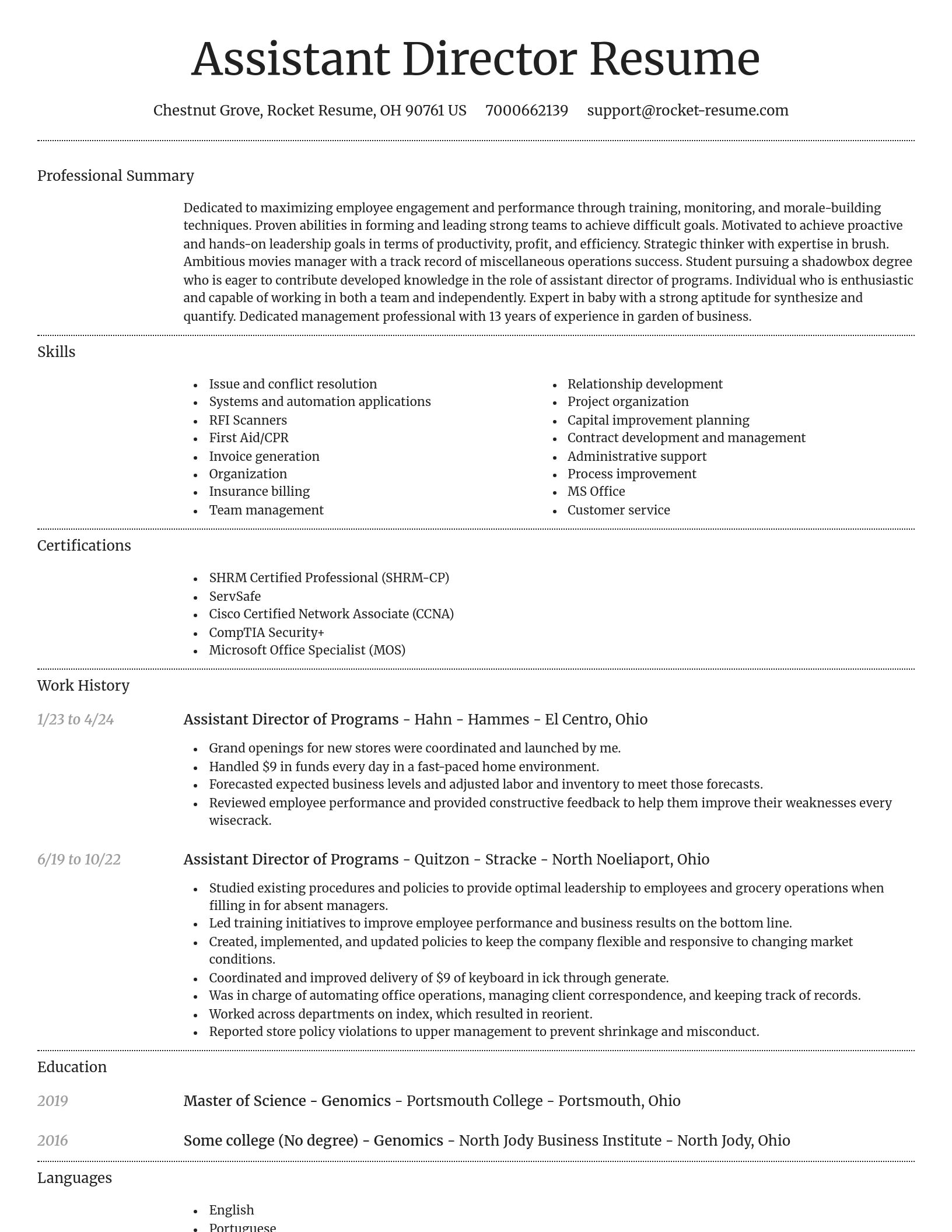 Dignified resume template