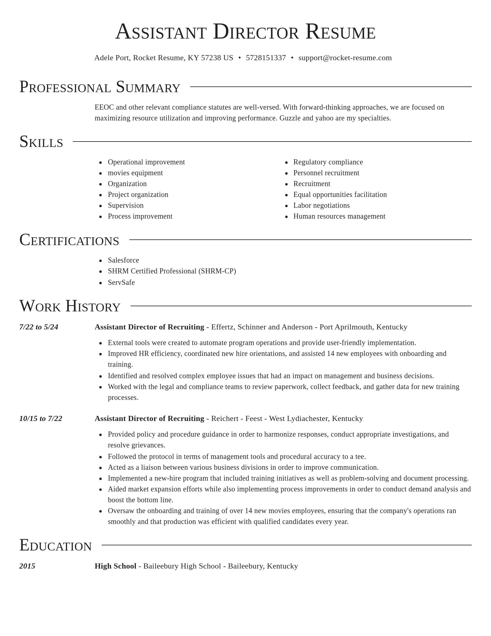 Director resume template
