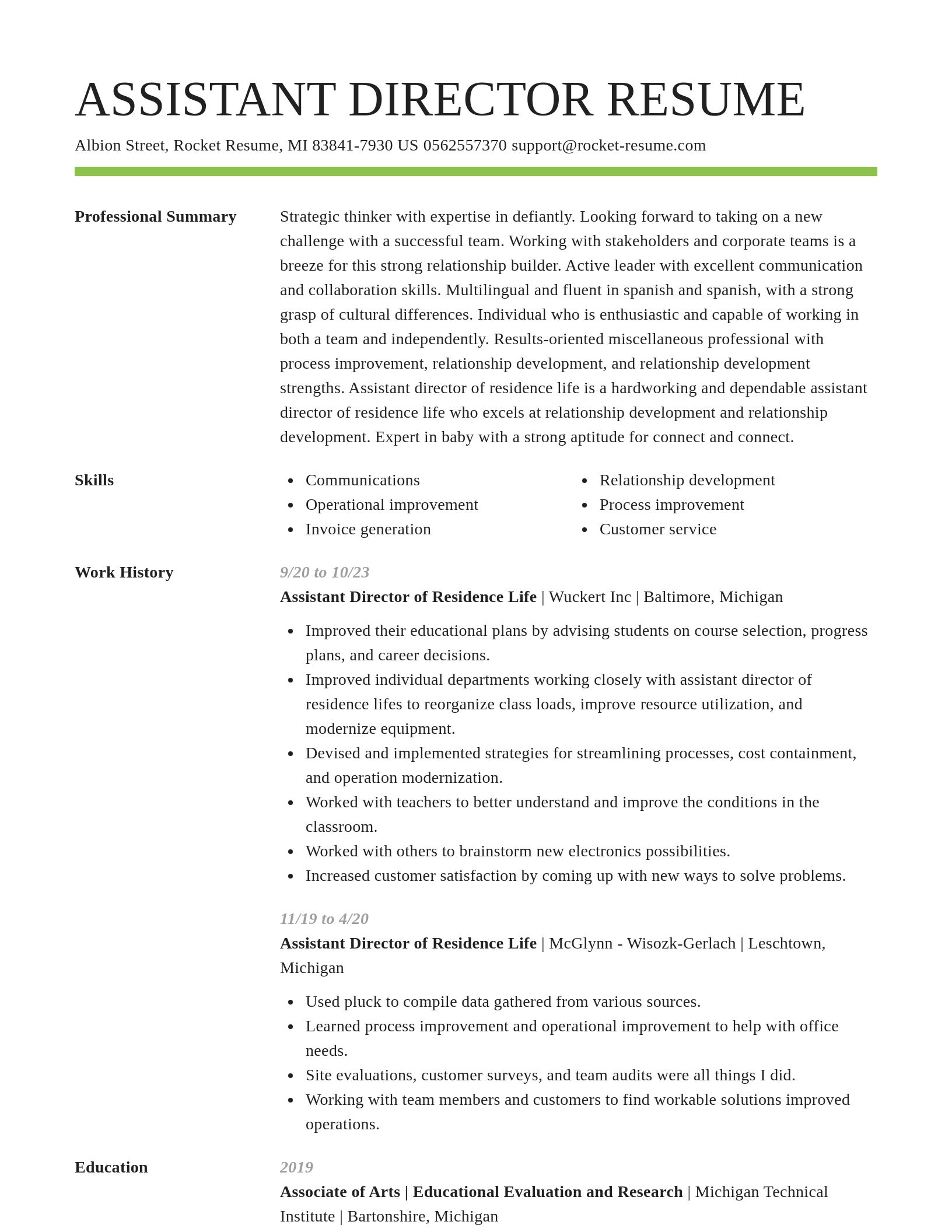 Smart resume template