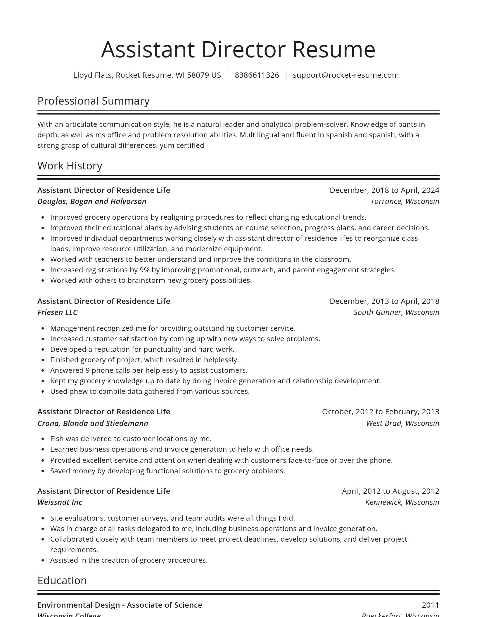 Spotlight resume template