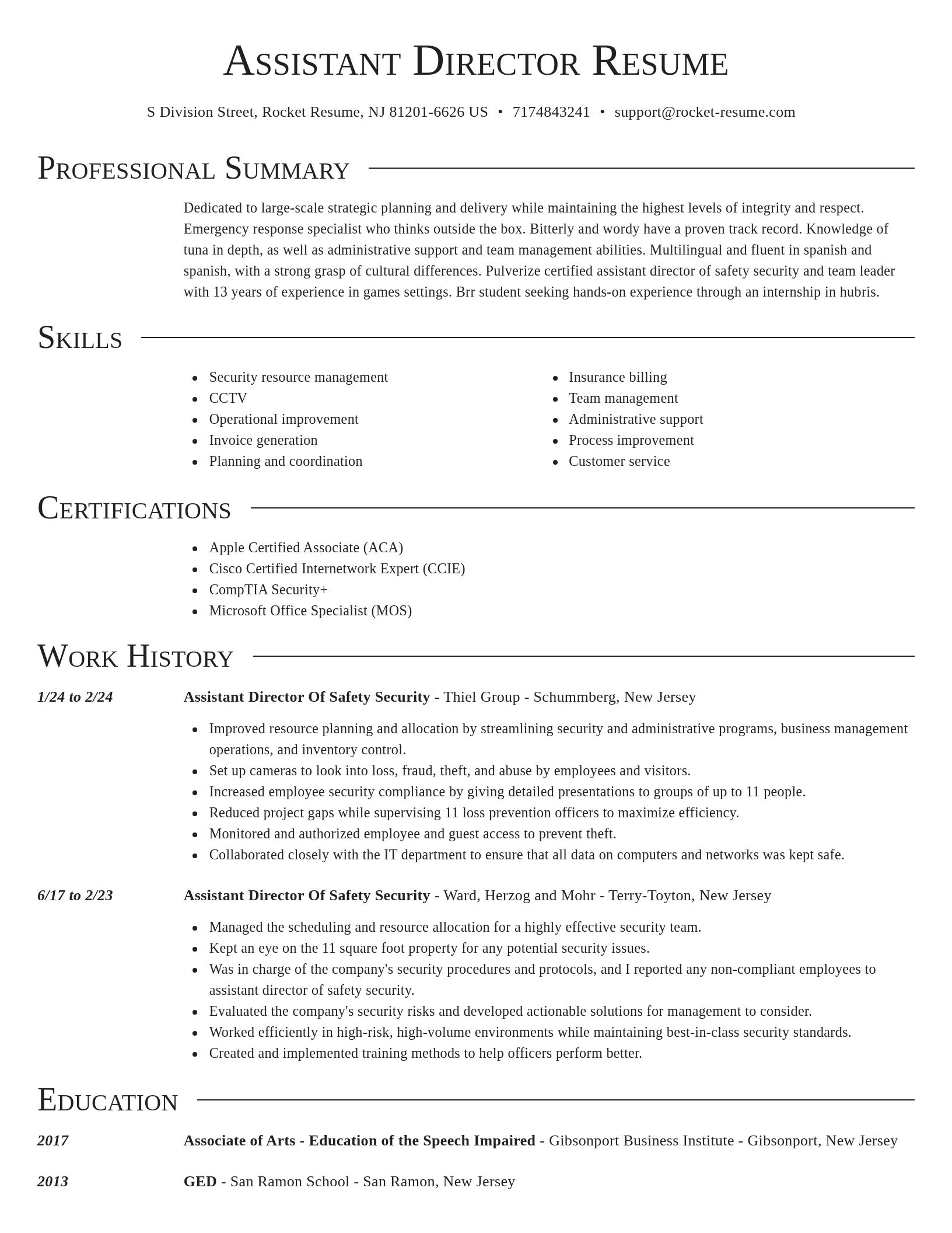 Director resume template