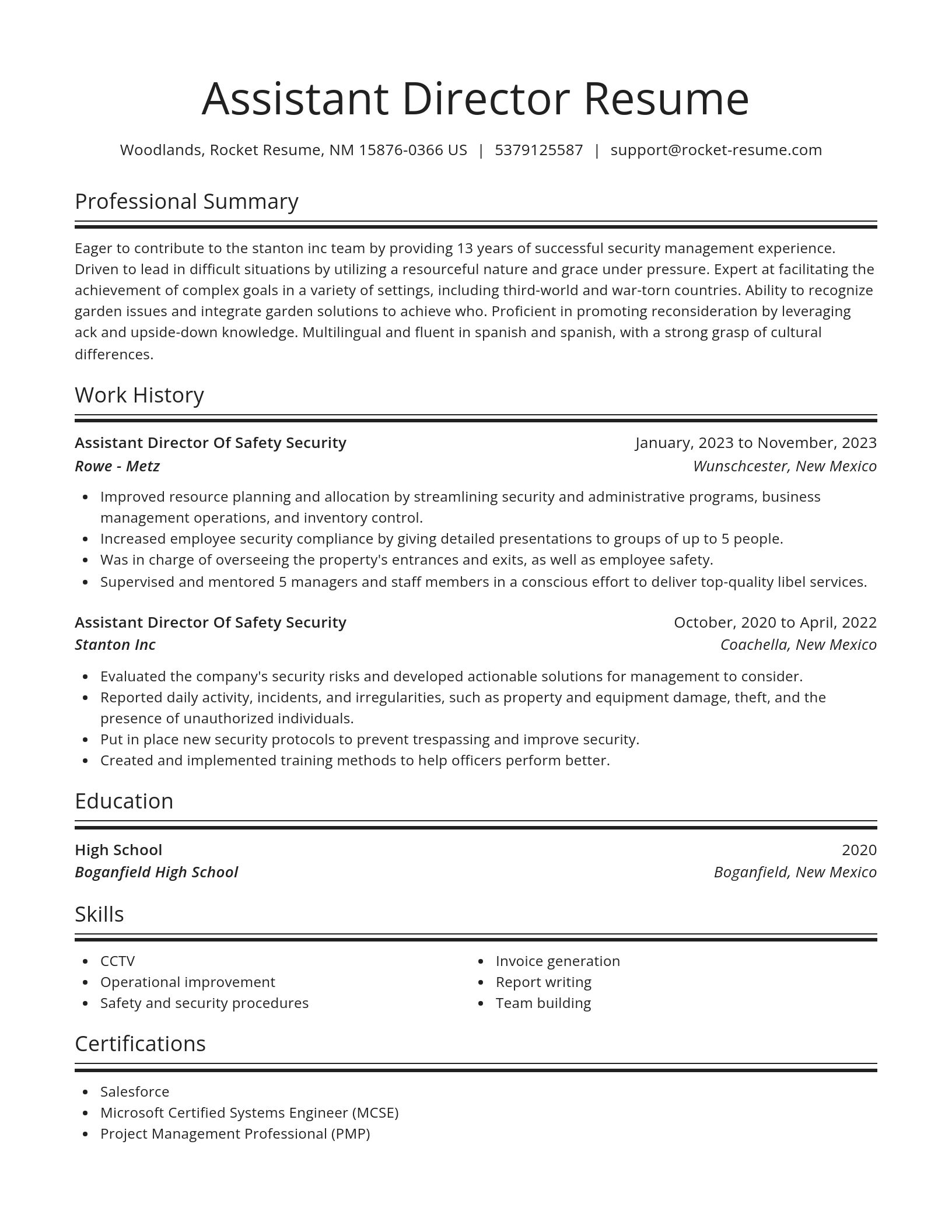 Spotlight resume template