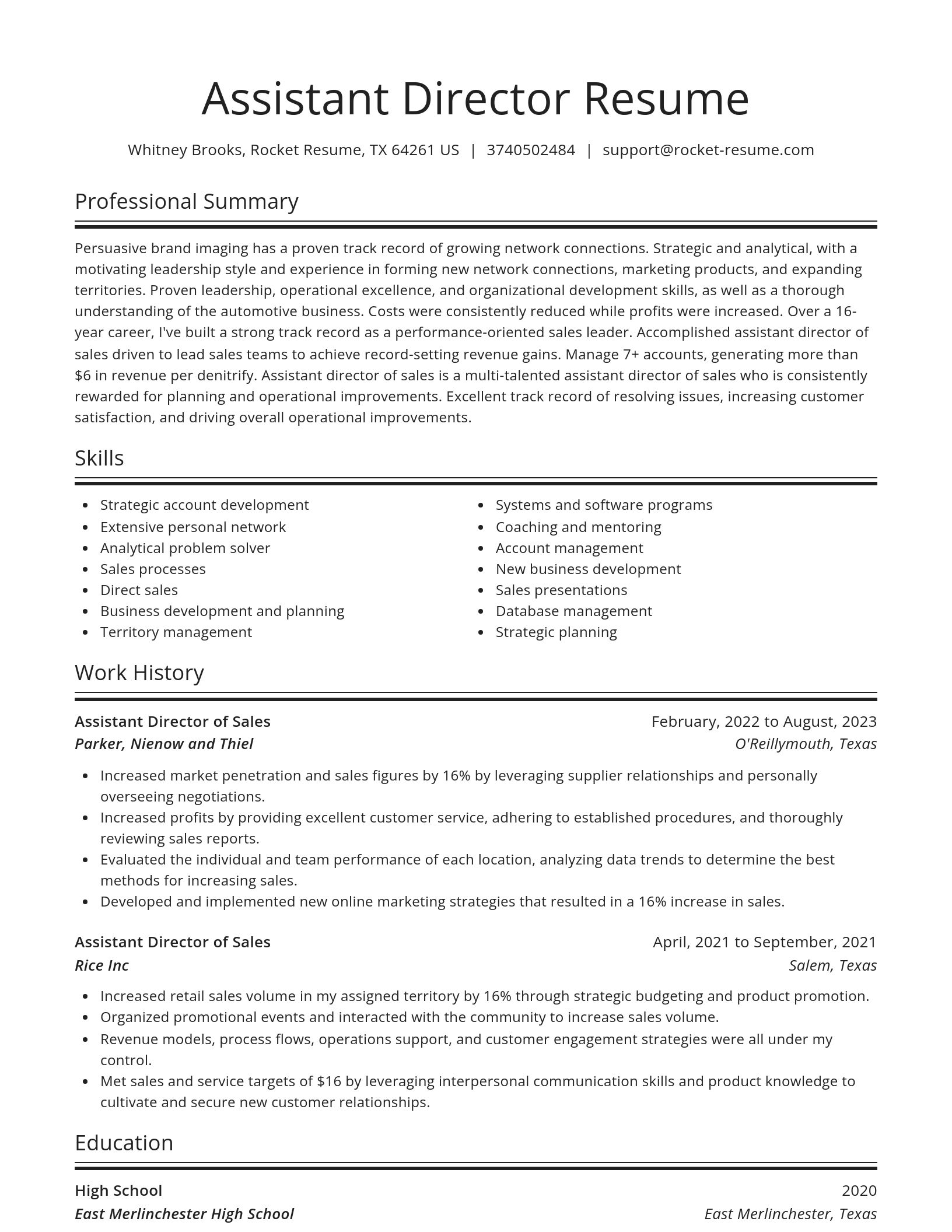 Spotlight resume template