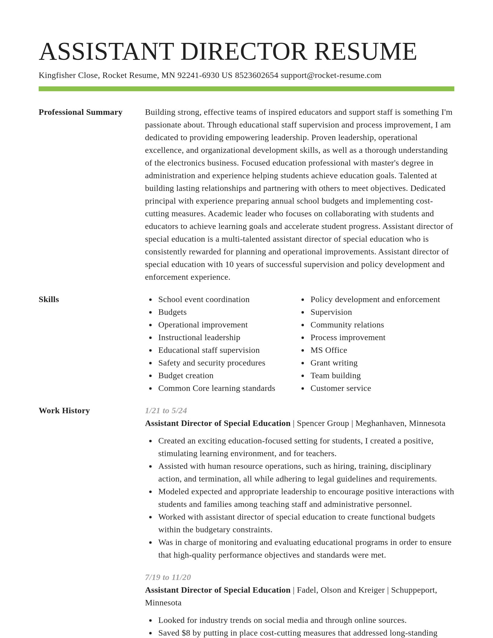 Smart resume template