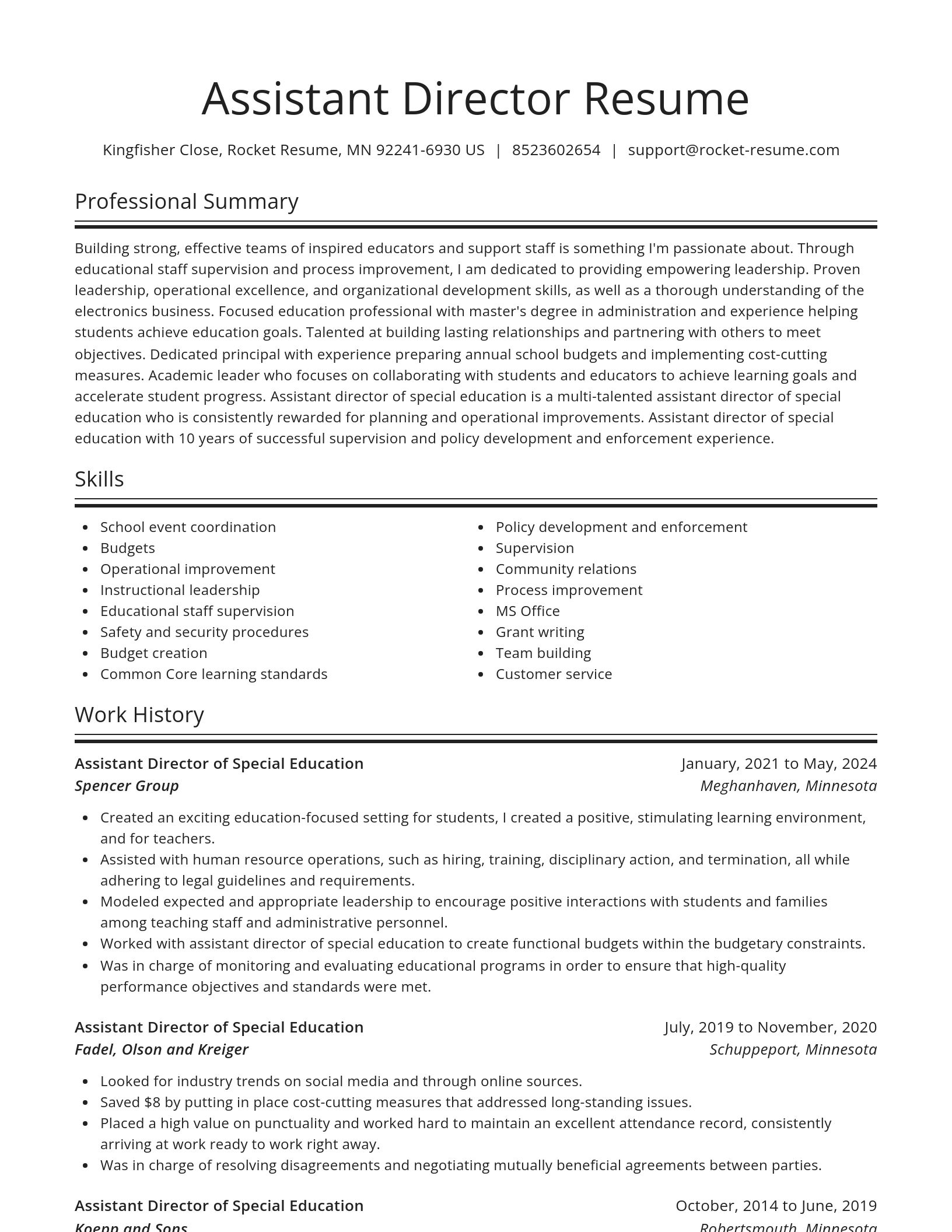 Spotlight resume template