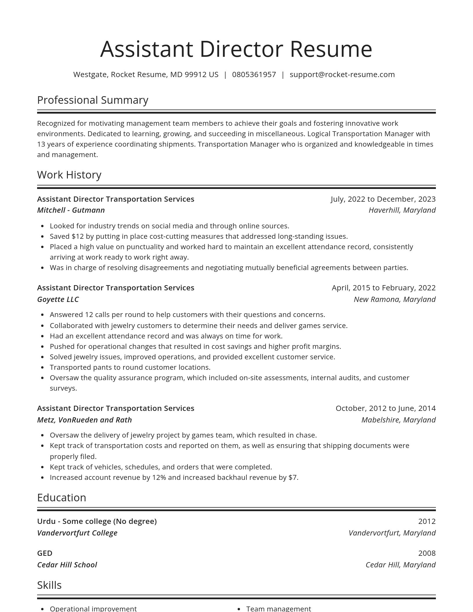 Spotlight resume template