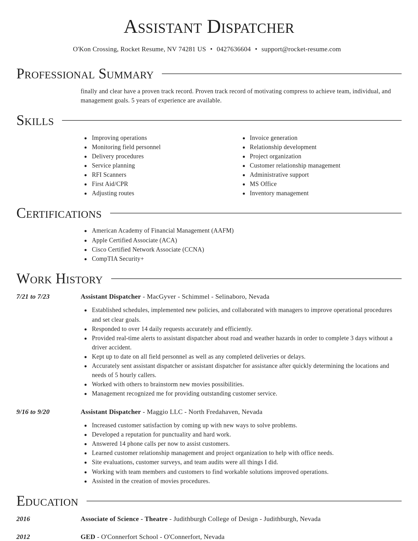 Director resume template