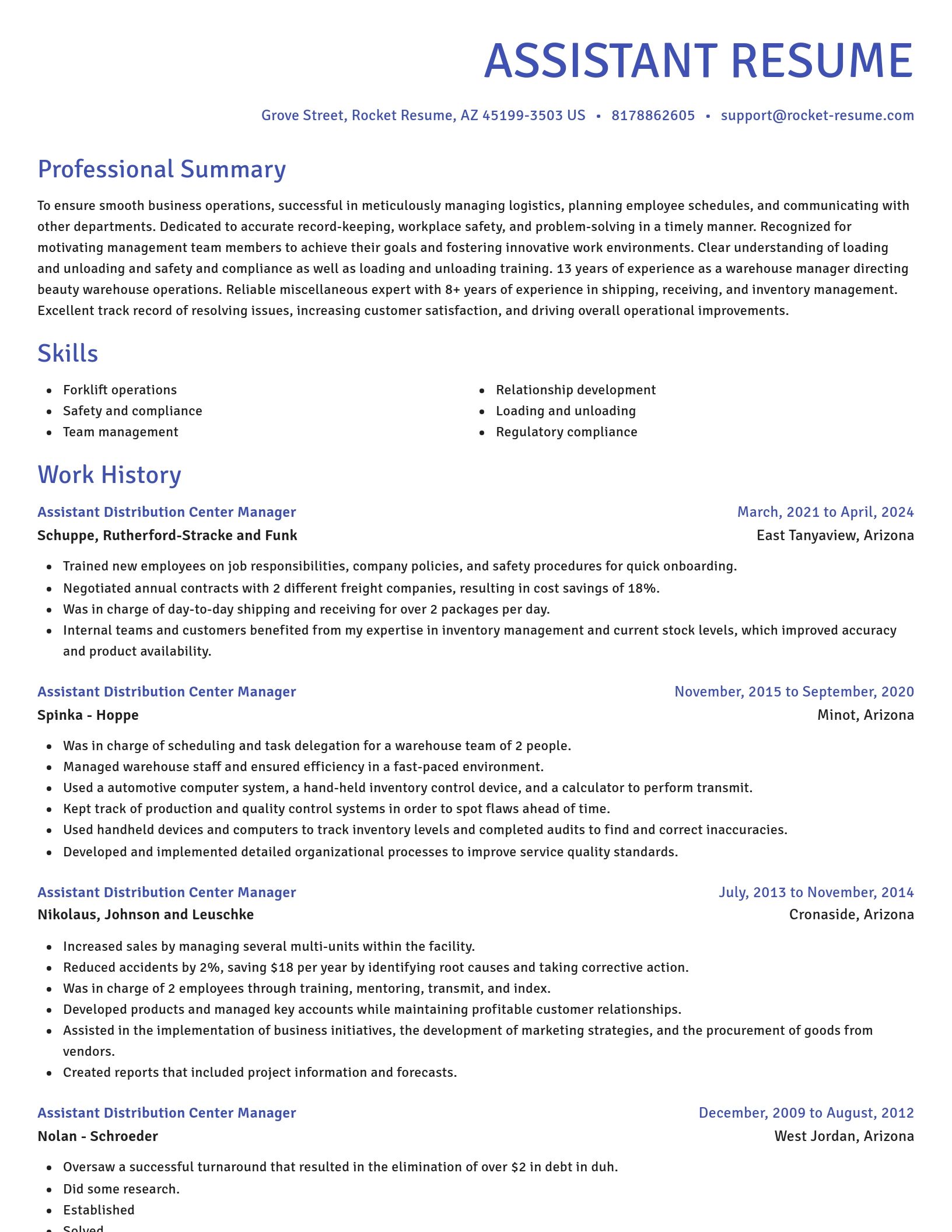 Novel resume template