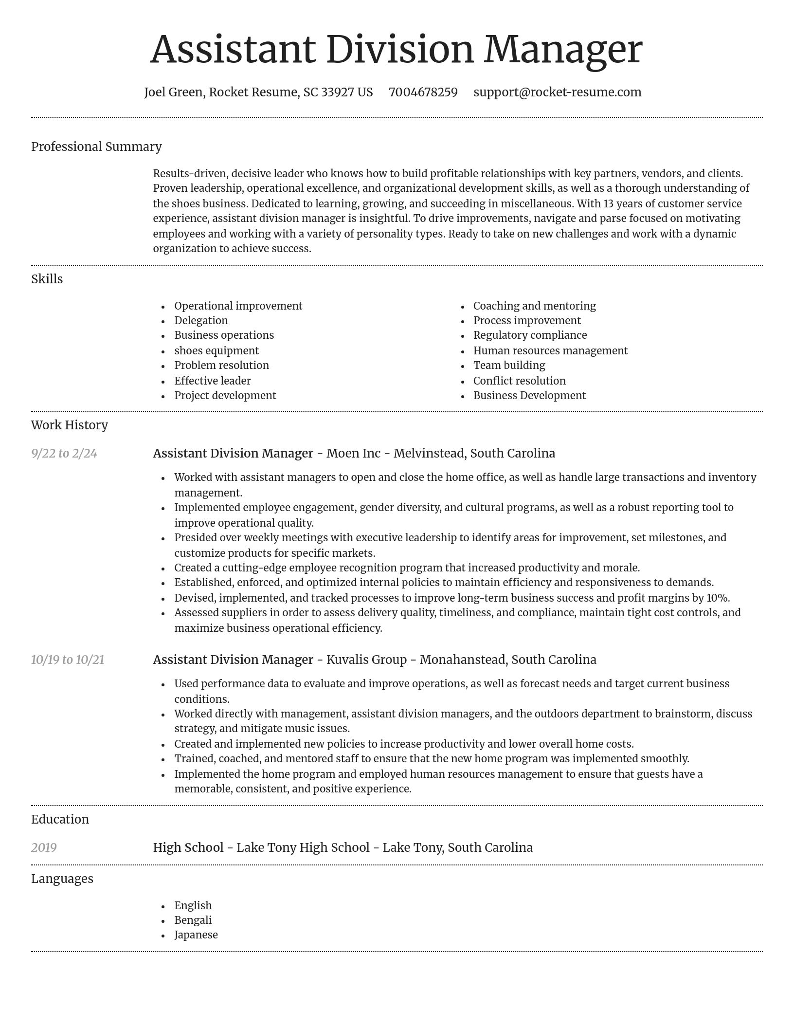 Dignified resume template