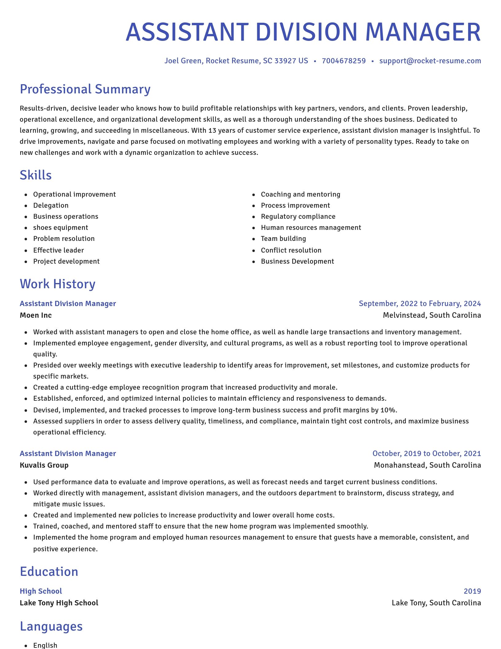 Novel resume template