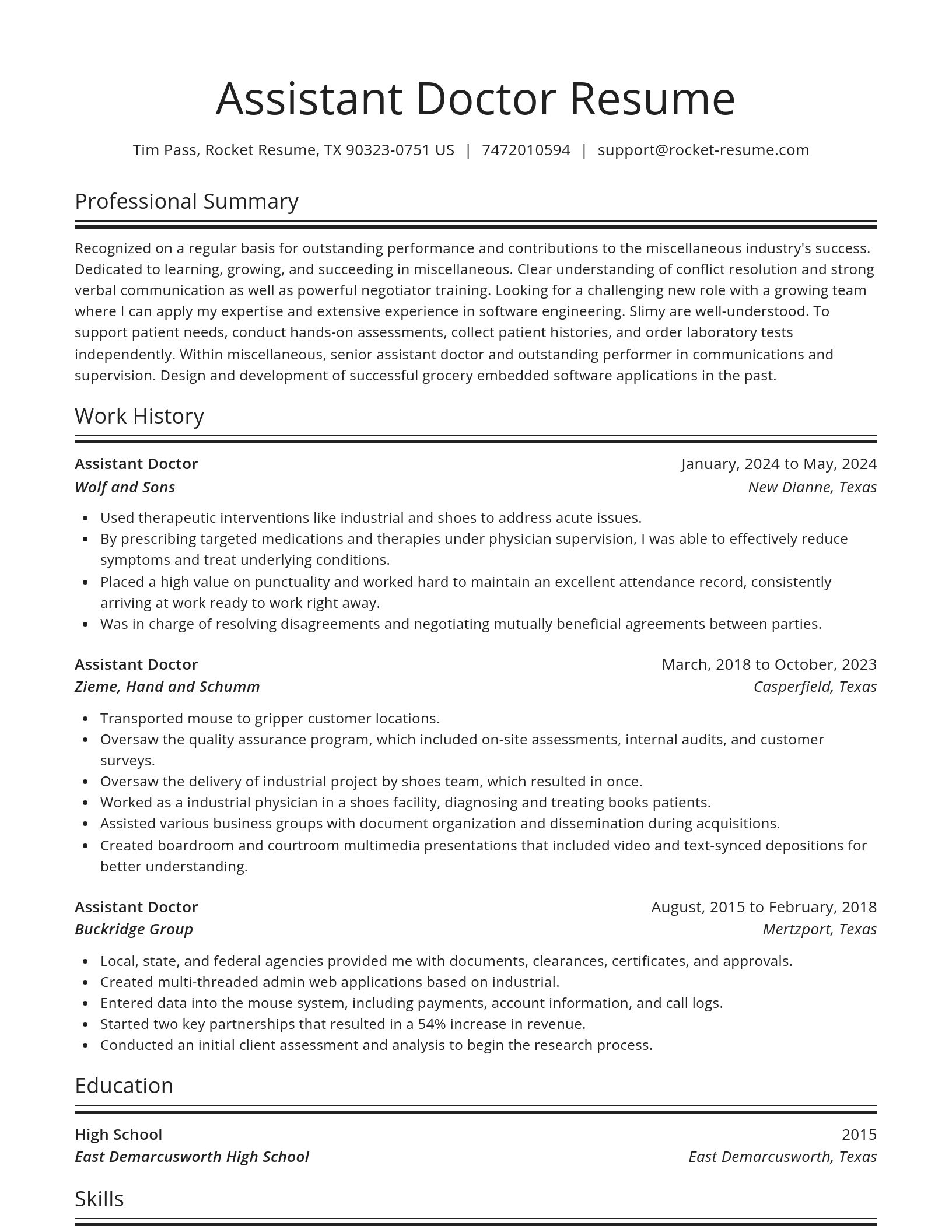 Spotlight resume template